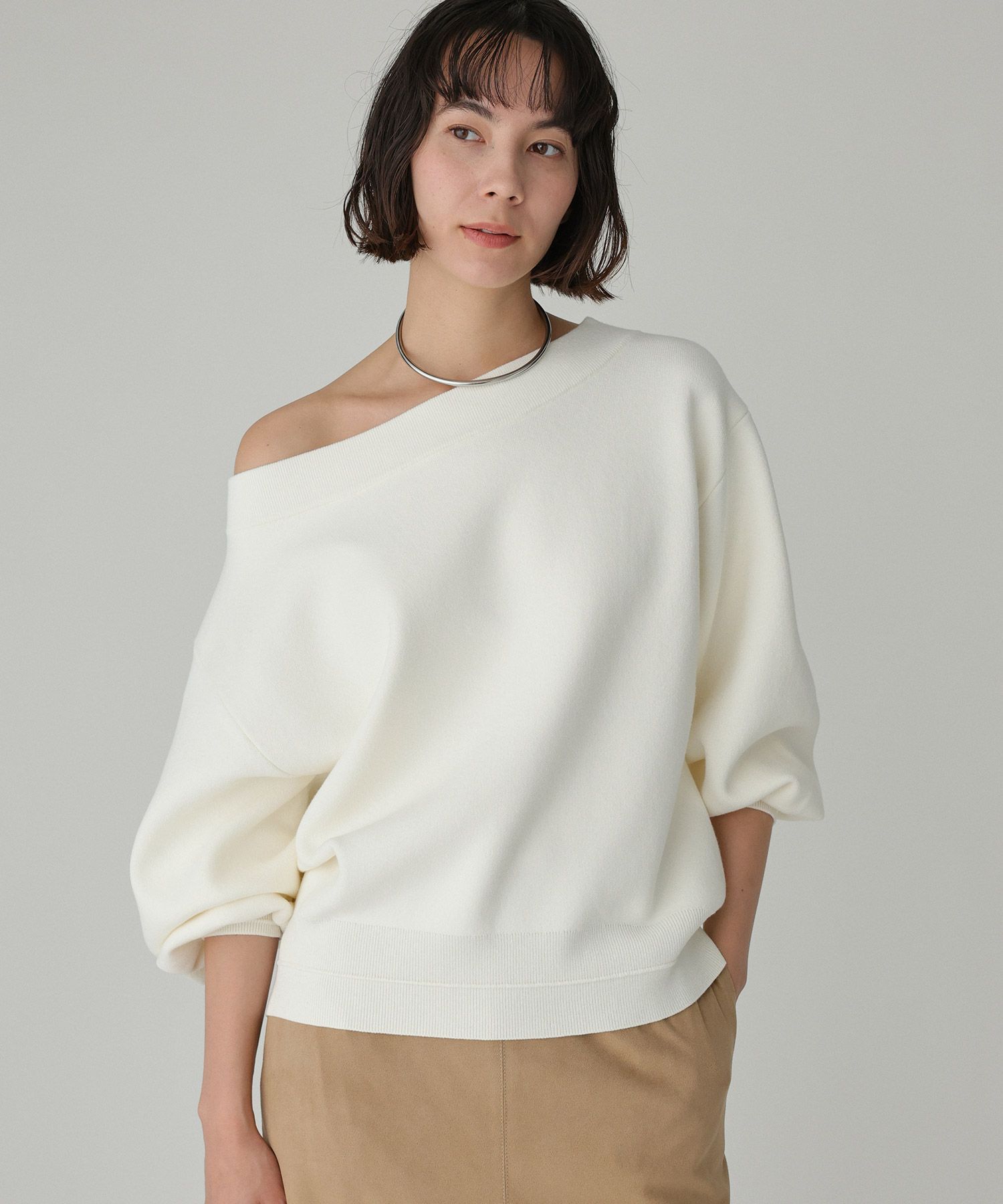 BABYLONE「スウェットライクニットプルオーバー」|ニット・セーター|