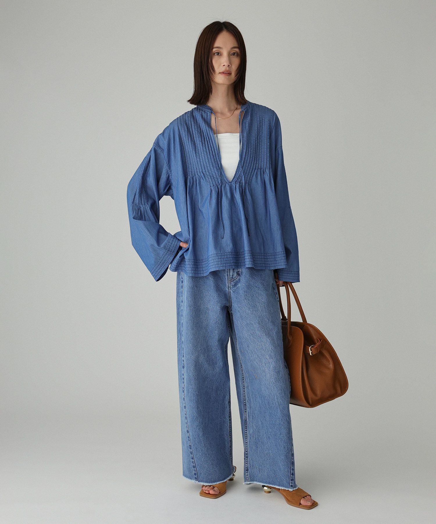 BABYLONE「ピンタックデニムシャツ」|シャツ・ブラウス|