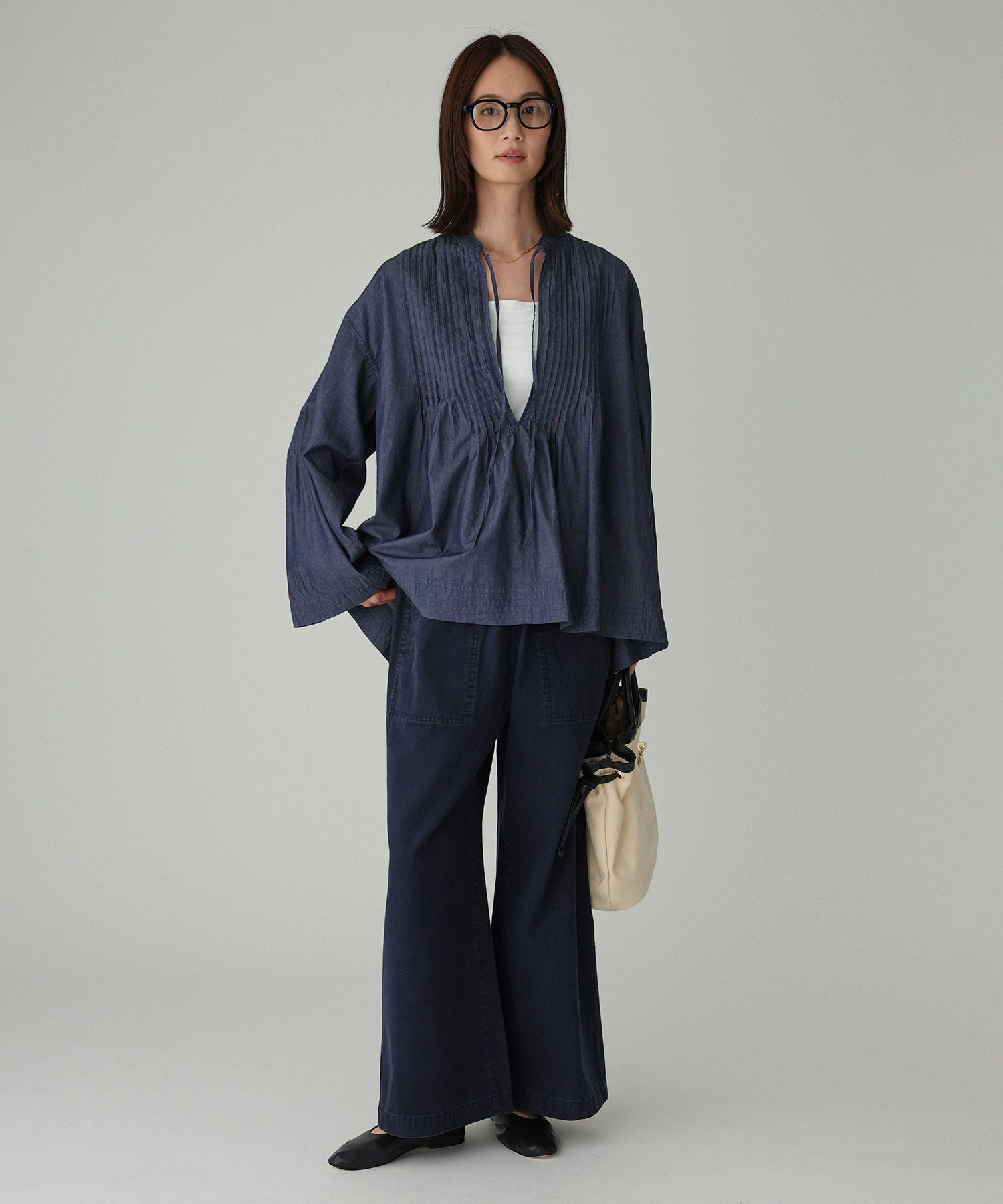 BABYLONE「ピンタックデニムシャツ」|シャツ・ブラウス|