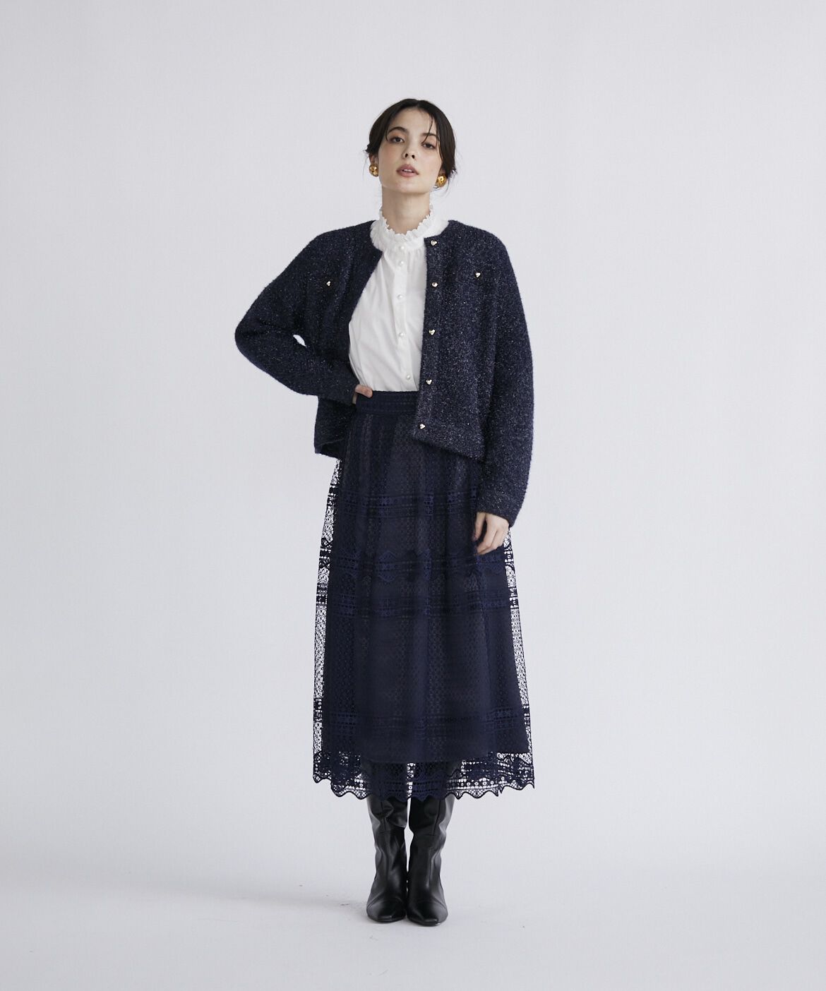 Maglie le cassetto「スタンドフリルボリュームブラウス」|シャツ・ブラウス|