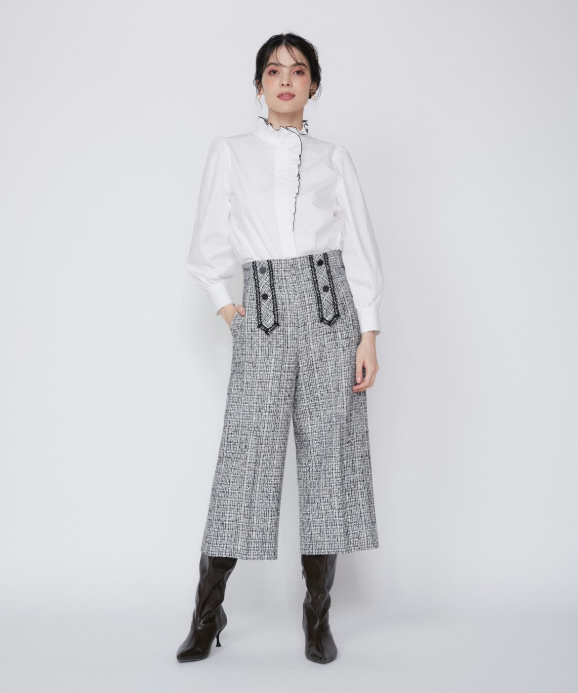 Maglie le cassetto「配色フリルブラウス」|シャツ・ブラウス|