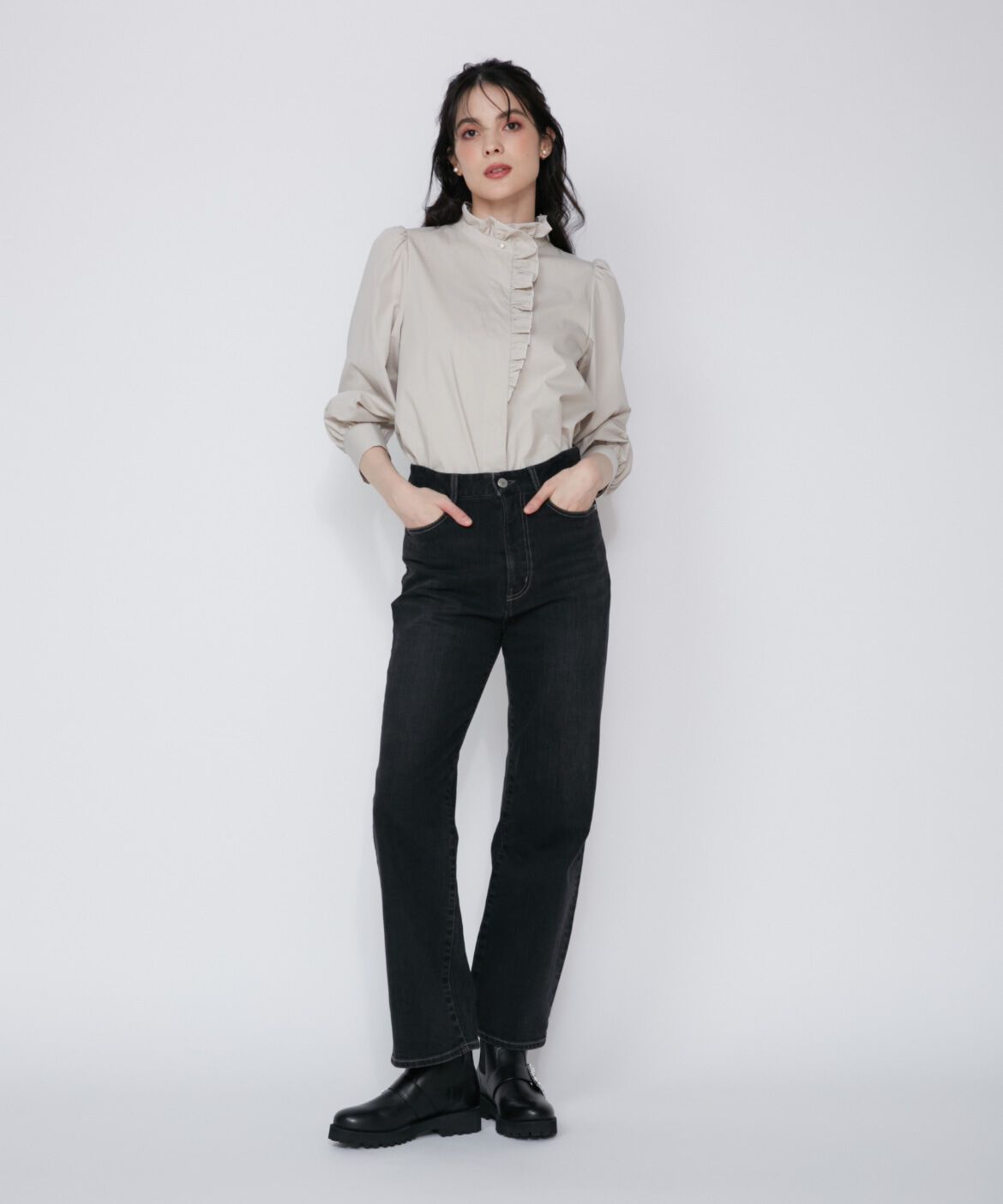 Maglie le cassetto「配色フリルブラウス」|シャツ・ブラウス|