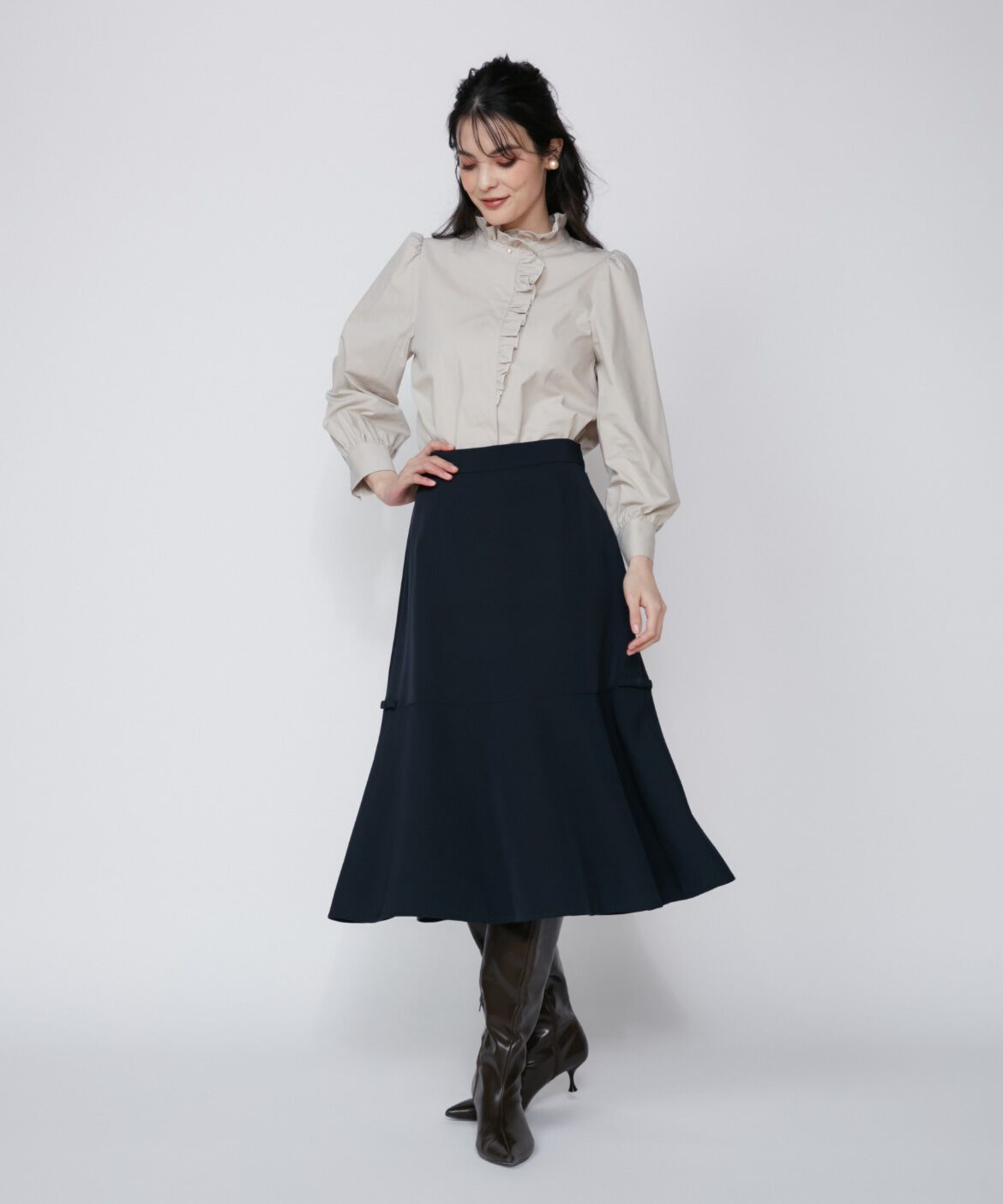 Maglie le cassetto「配色フリルブラウス」|シャツ・ブラウス|