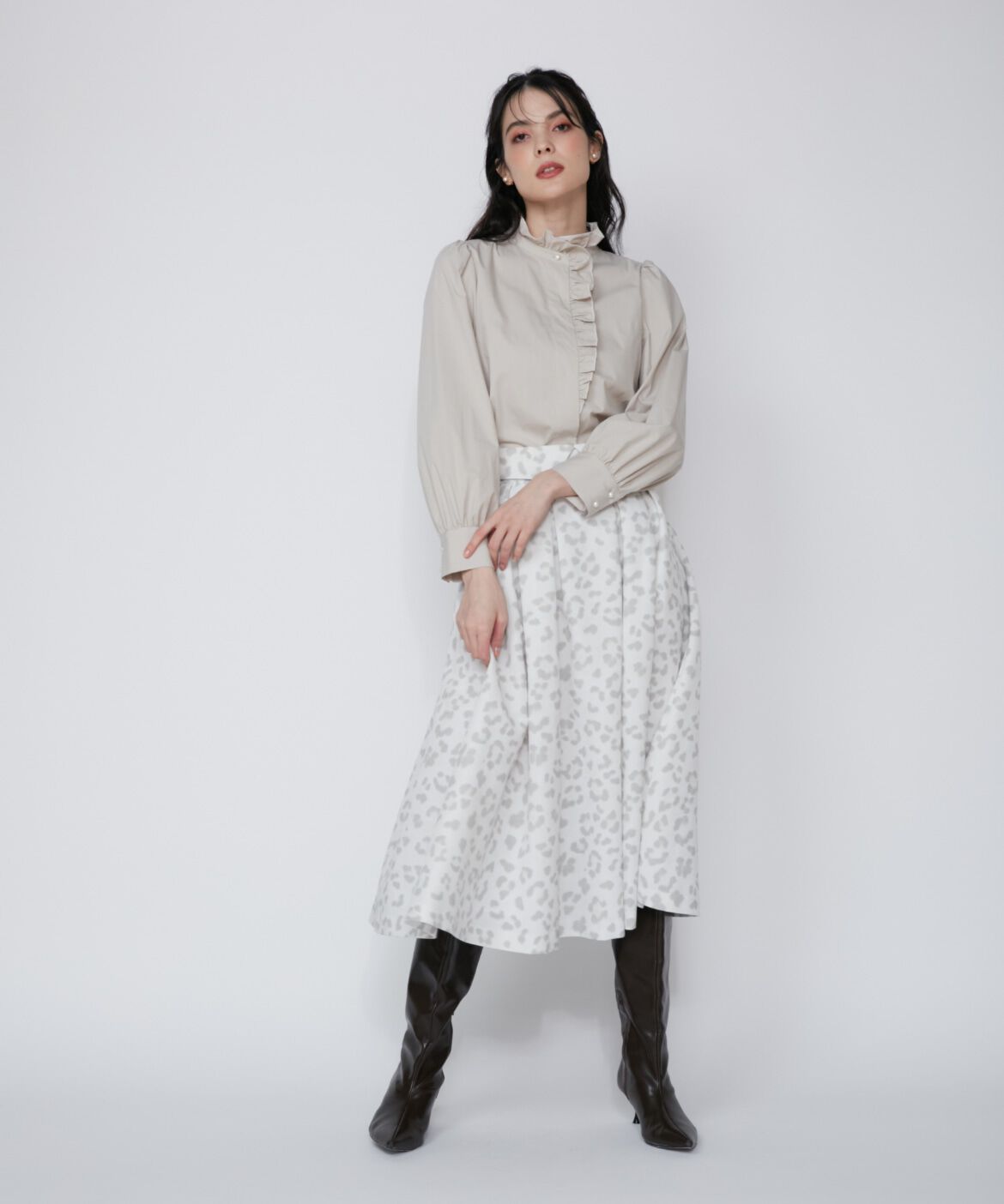 Maglie le cassetto「配色フリルブラウス」|シャツ・ブラウス|