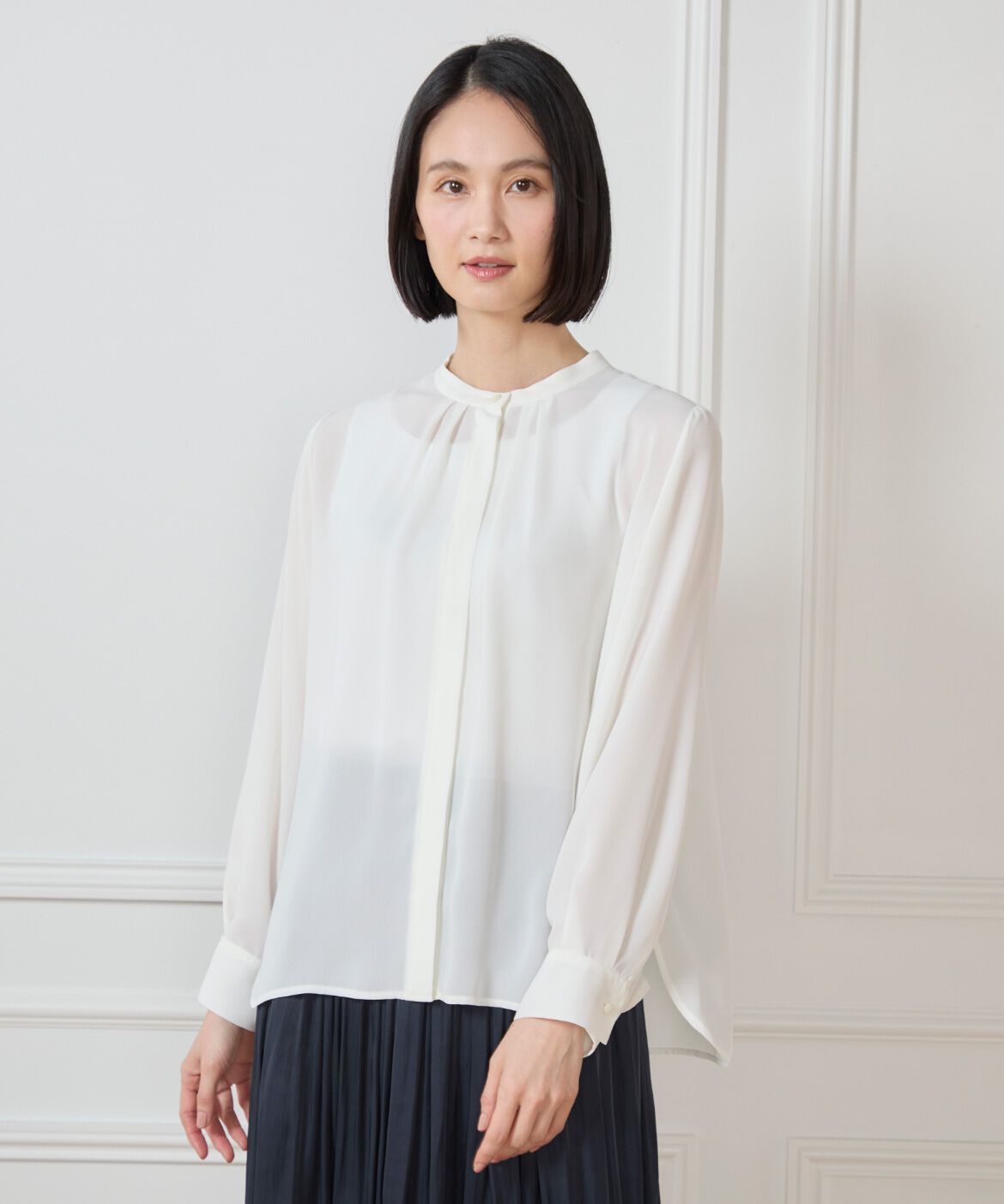 7-IDconcept.「スタンドカラーブラウス」|シャツ・ブラウス|