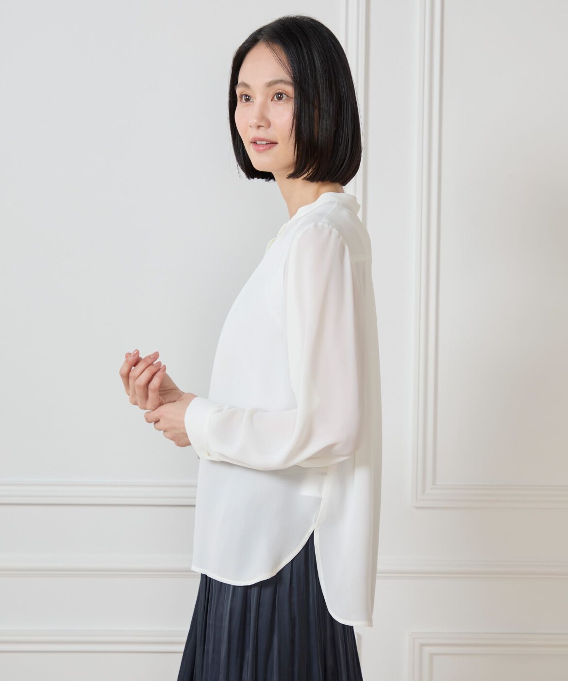 7-IDconcept.「スタンドカラーブラウス」|シャツ・ブラウス|