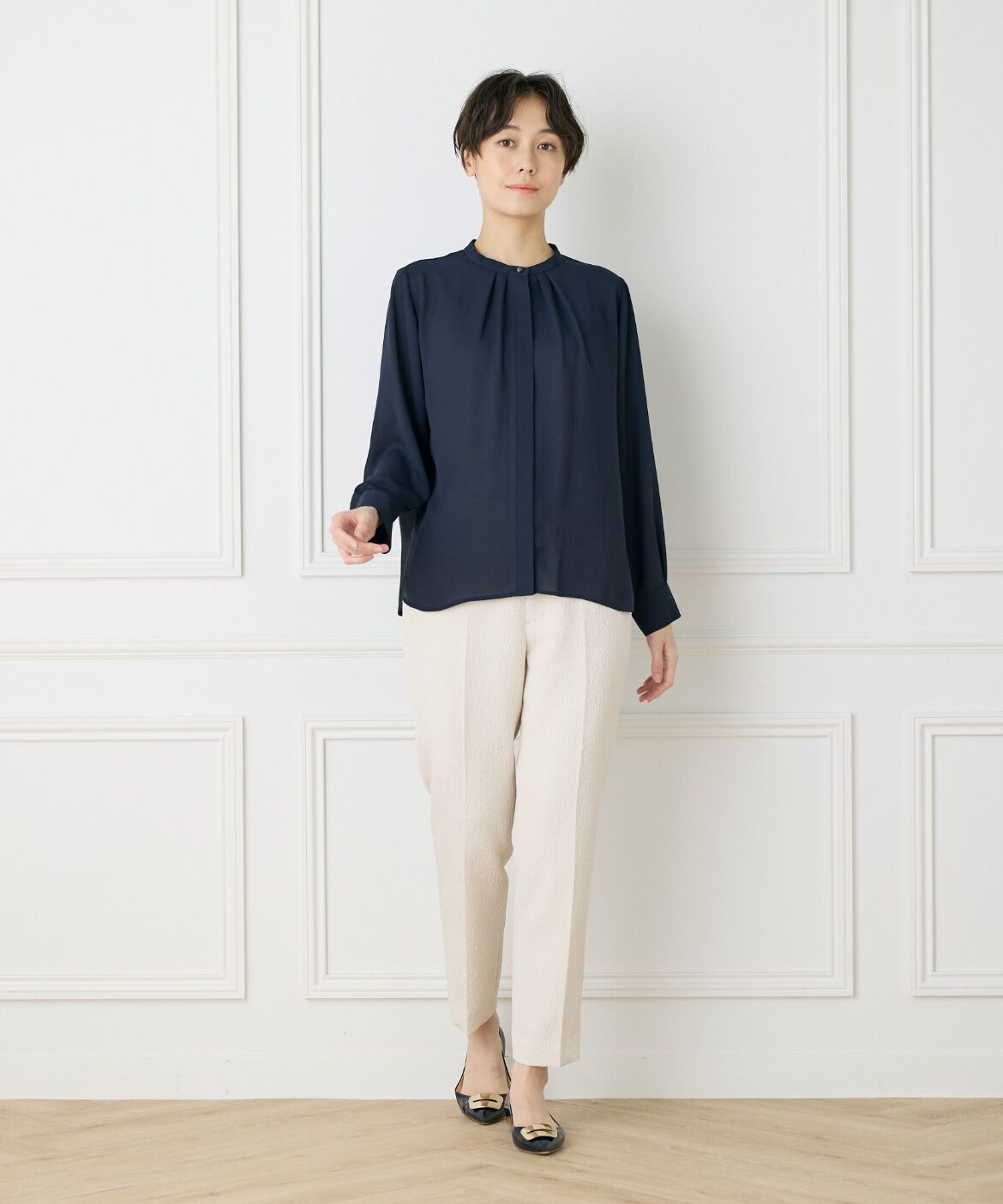 7-IDconcept.「スタンドカラーブラウス」|シャツ・ブラウス|