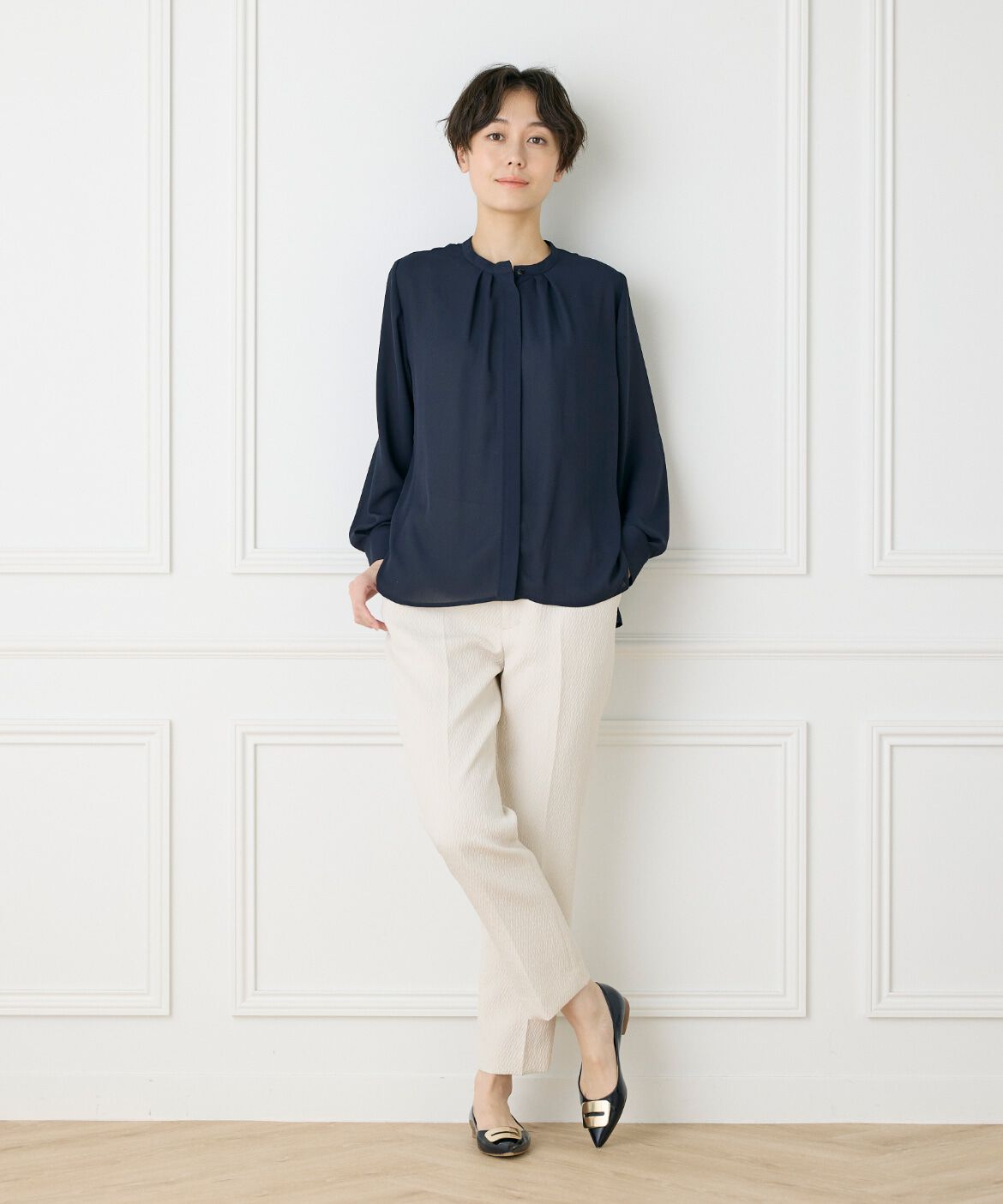 7-IDconcept.「スタンドカラーブラウス」|シャツ・ブラウス|
