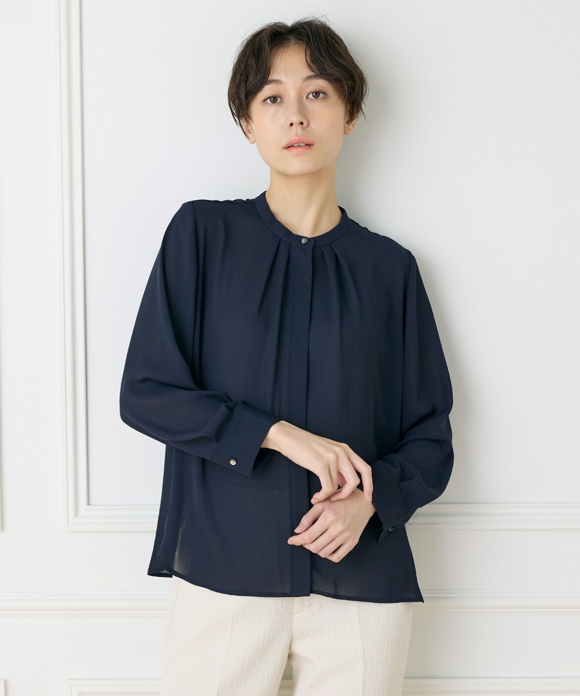 7-IDconcept.「スタンドカラーブラウス」|シャツ・ブラウス|