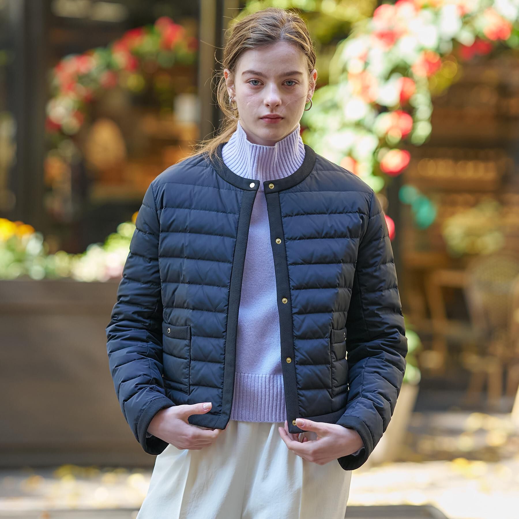 【極美品】ドレステリア ノーカラーライトダウンジャケット ライトダウンジャケット（DRESSTERIOR）｜ルミネのファッション通販