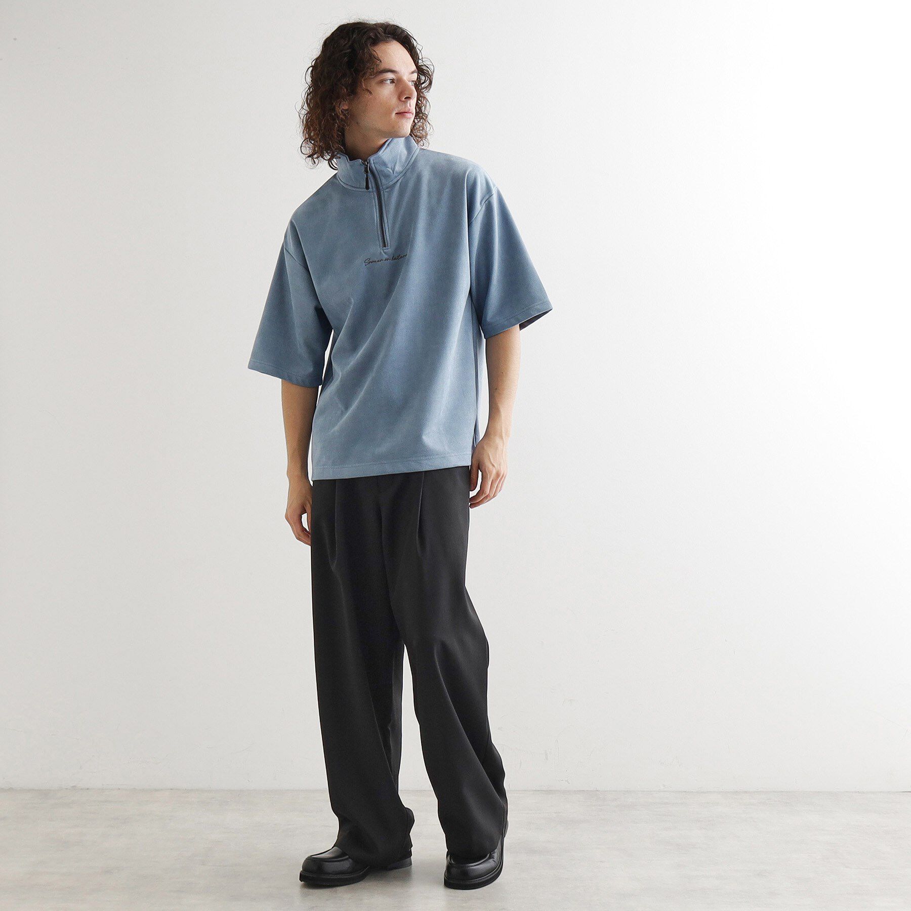 tk.TAKEO KIKUCHI「ポンチスエードハーフジップカットソー」|Tシャツ・カットソー|