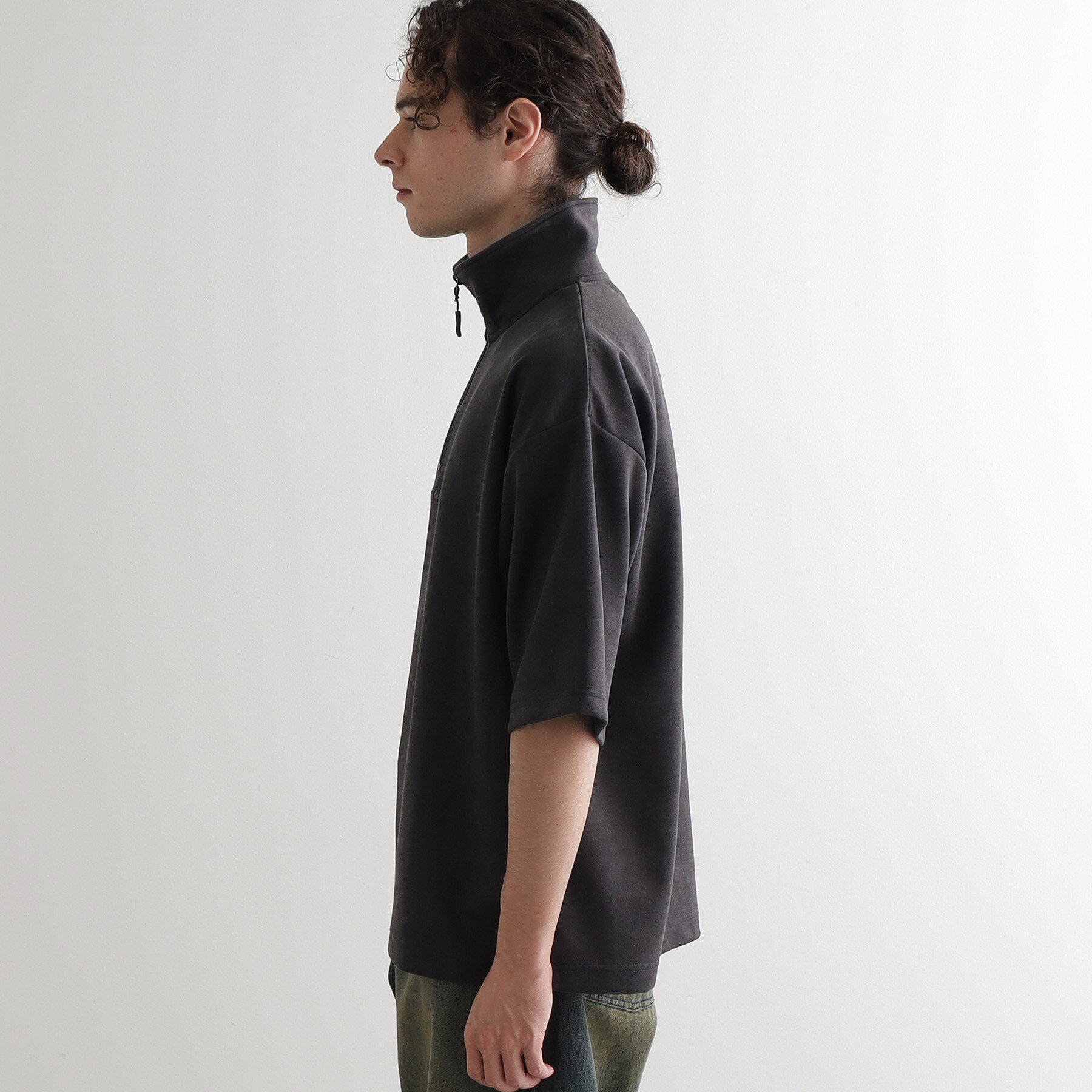 tk.TAKEO KIKUCHI「ポンチスエードハーフジップカットソー」|Tシャツ・カットソー|