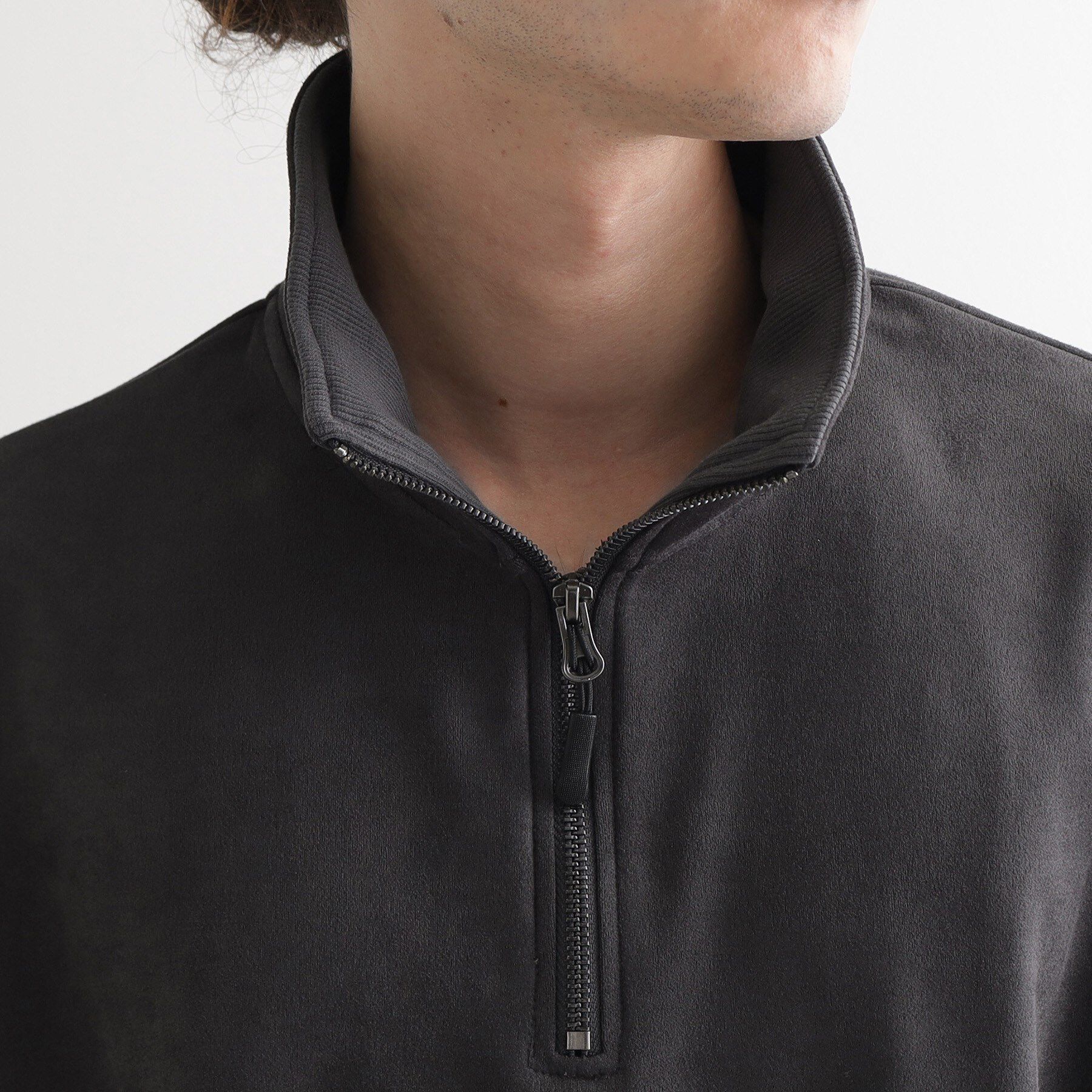 tk.TAKEO KIKUCHI「ポンチスエードハーフジップカットソー」|Tシャツ・カットソー|