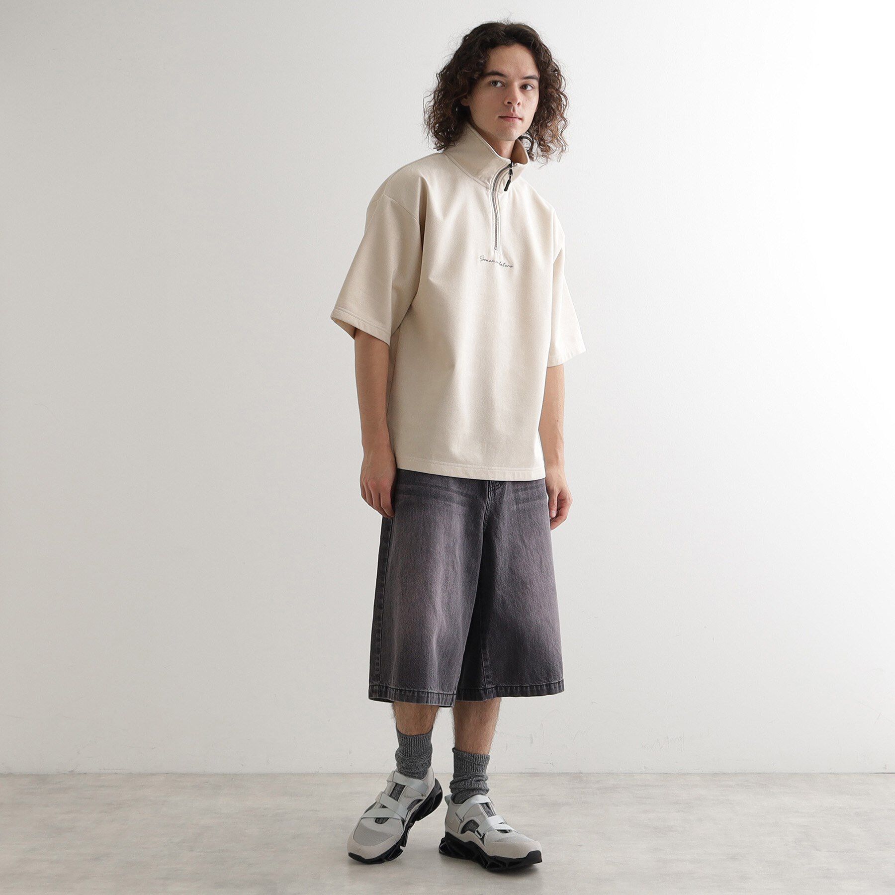 tk.TAKEO KIKUCHI「ポンチスエードハーフジップカットソー」|Tシャツ・カットソー|