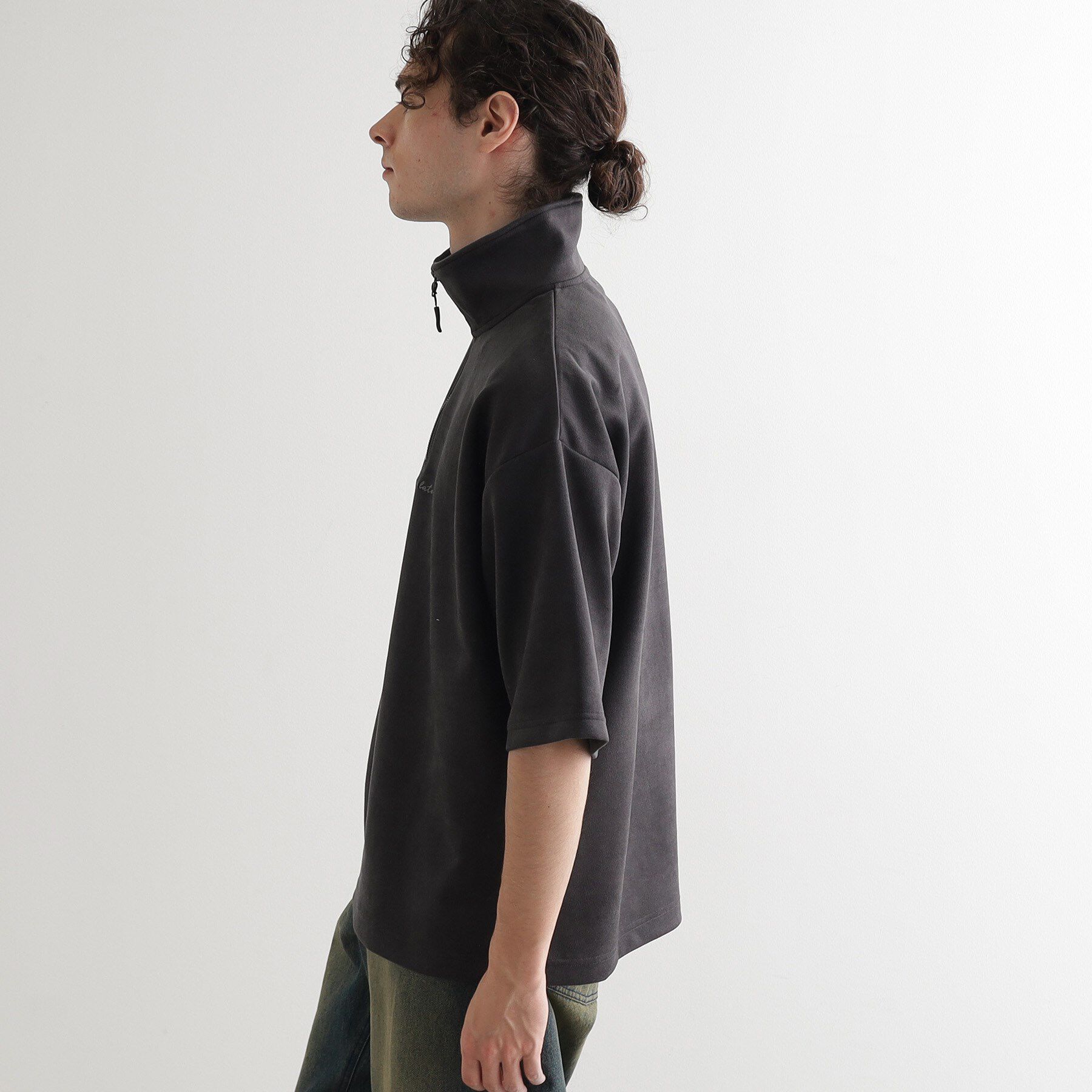 tk.TAKEO KIKUCHI「ポンチスエードハーフジップカットソー」|Tシャツ・カットソー|