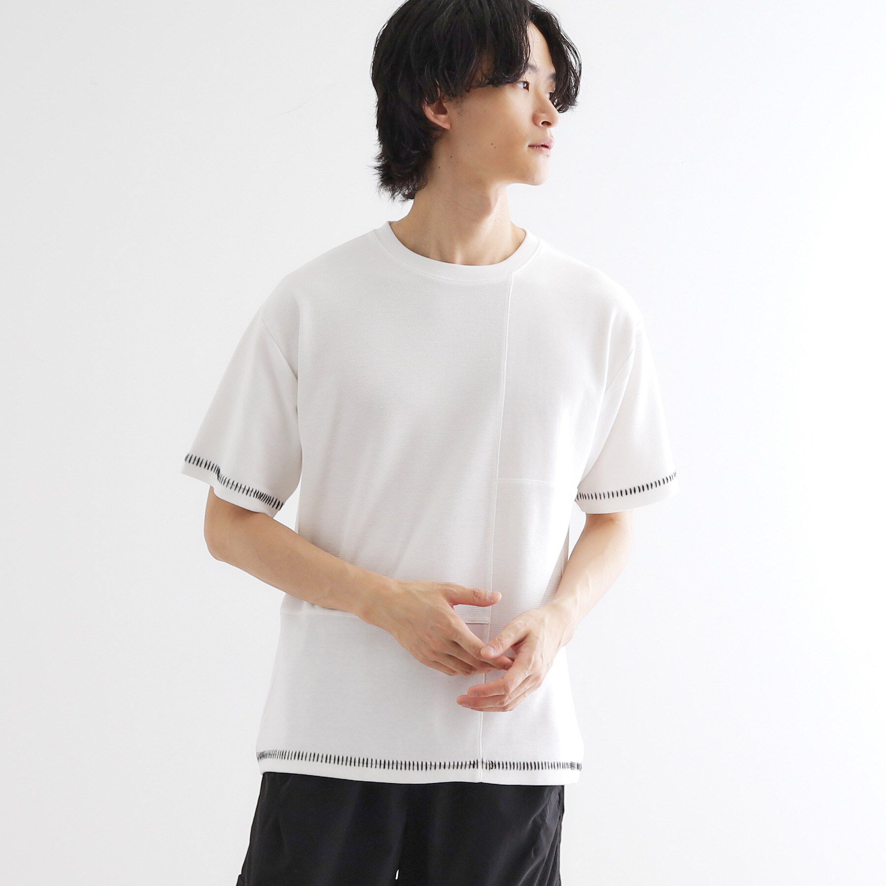 tk.TAKEO KIKUCHI「ブラインドステッチ切替カットソー」|Tシャツ・カットソー|