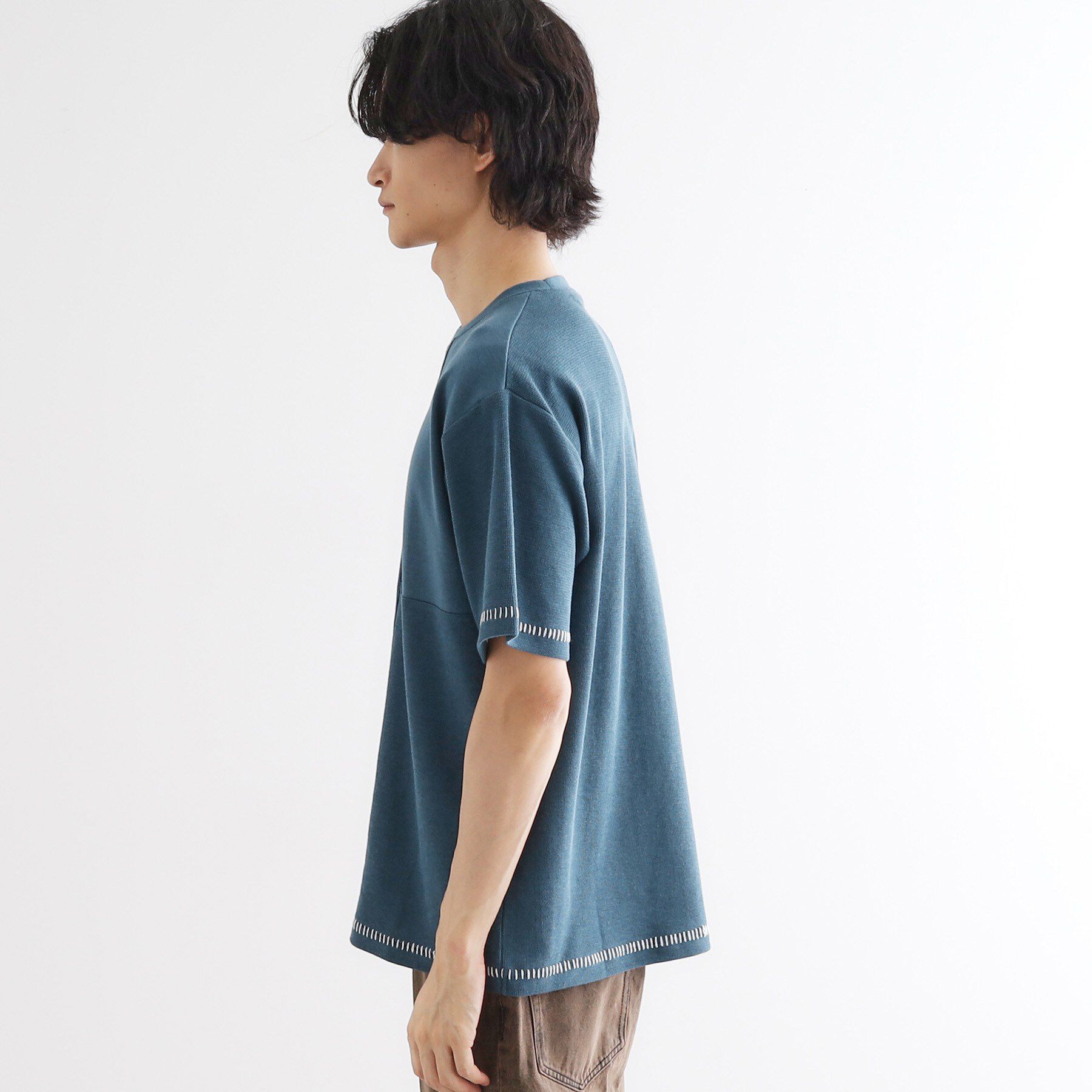 tk.TAKEO KIKUCHI「ブラインドステッチ切替カットソー」|Tシャツ・カットソー|