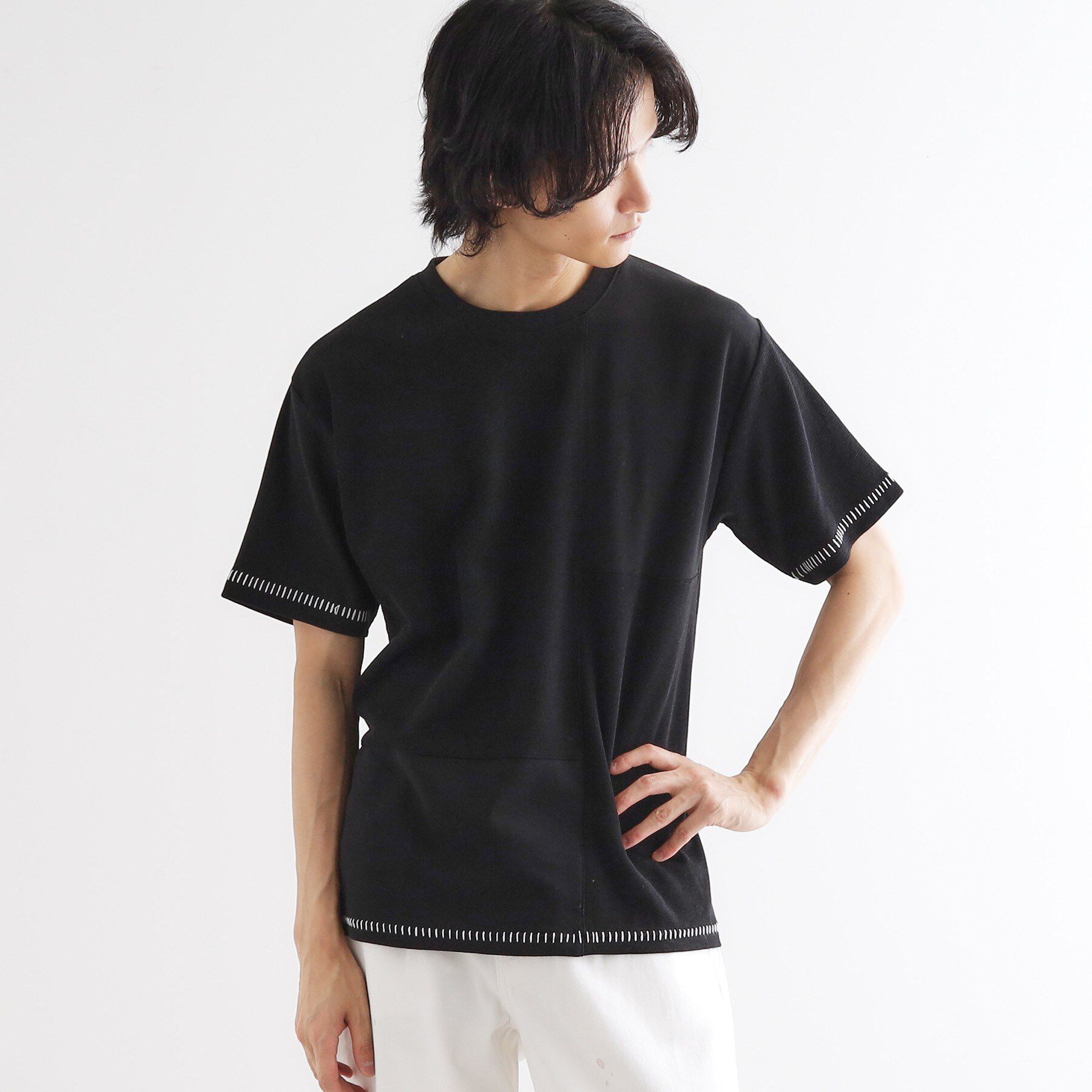 tk.TAKEO KIKUCHI「ブラインドステッチ切替カットソー」|Tシャツ・カットソー|