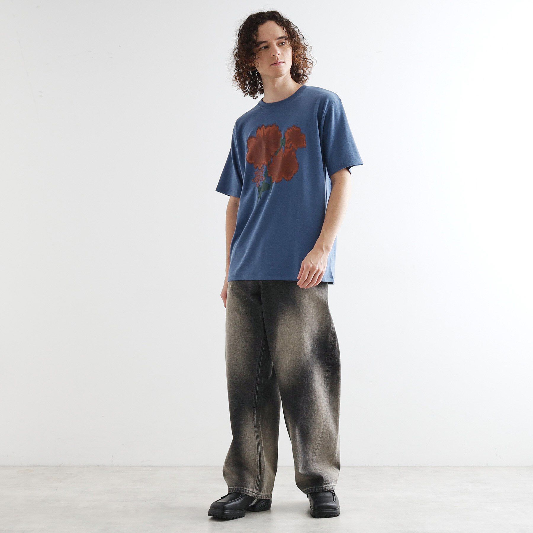 tk.TAKEO KIKUCHI「ボカシフラワーTシャツ」|Tシャツ・カットソー|