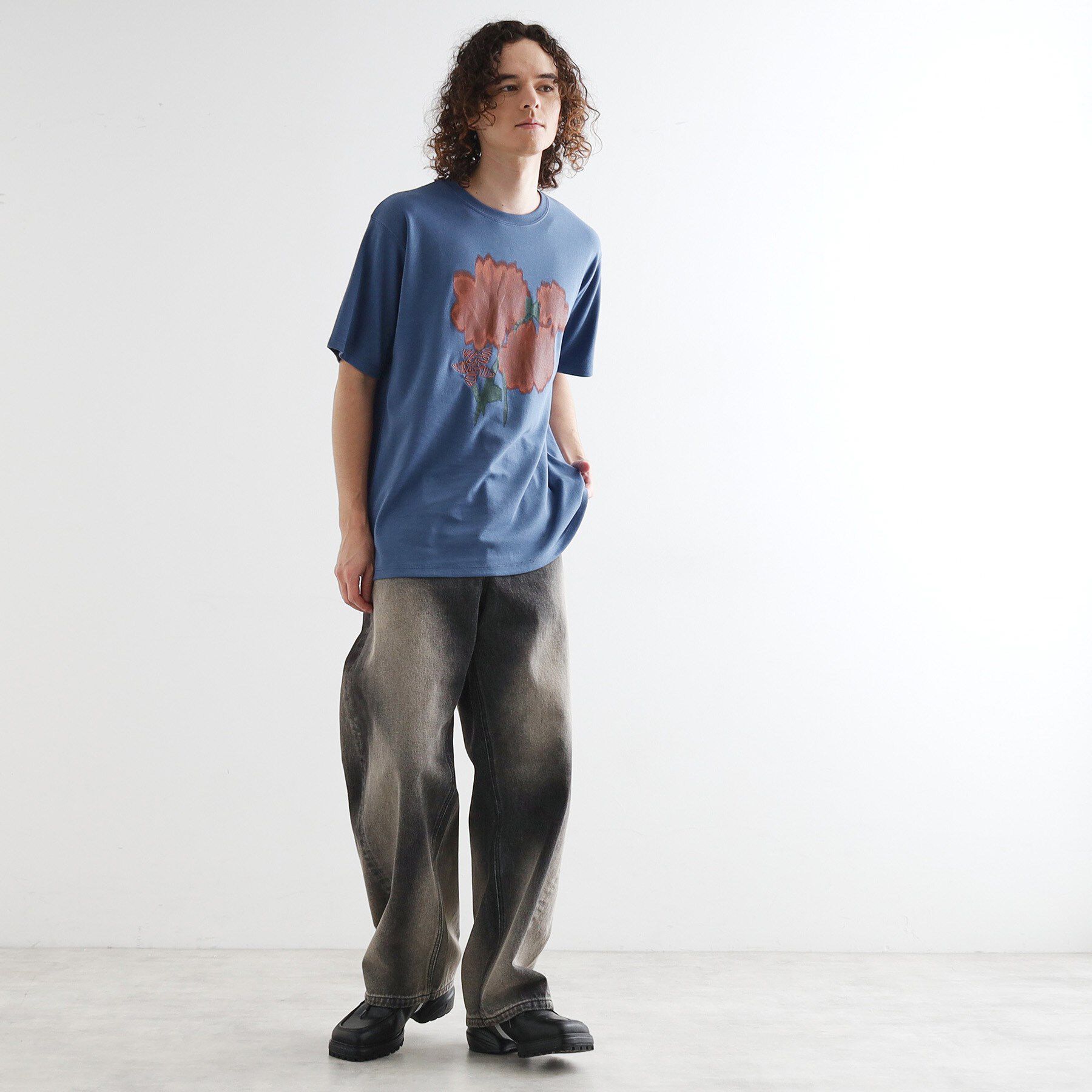 tk.TAKEO KIKUCHI「ボカシフラワーTシャツ」|Tシャツ・カットソー|