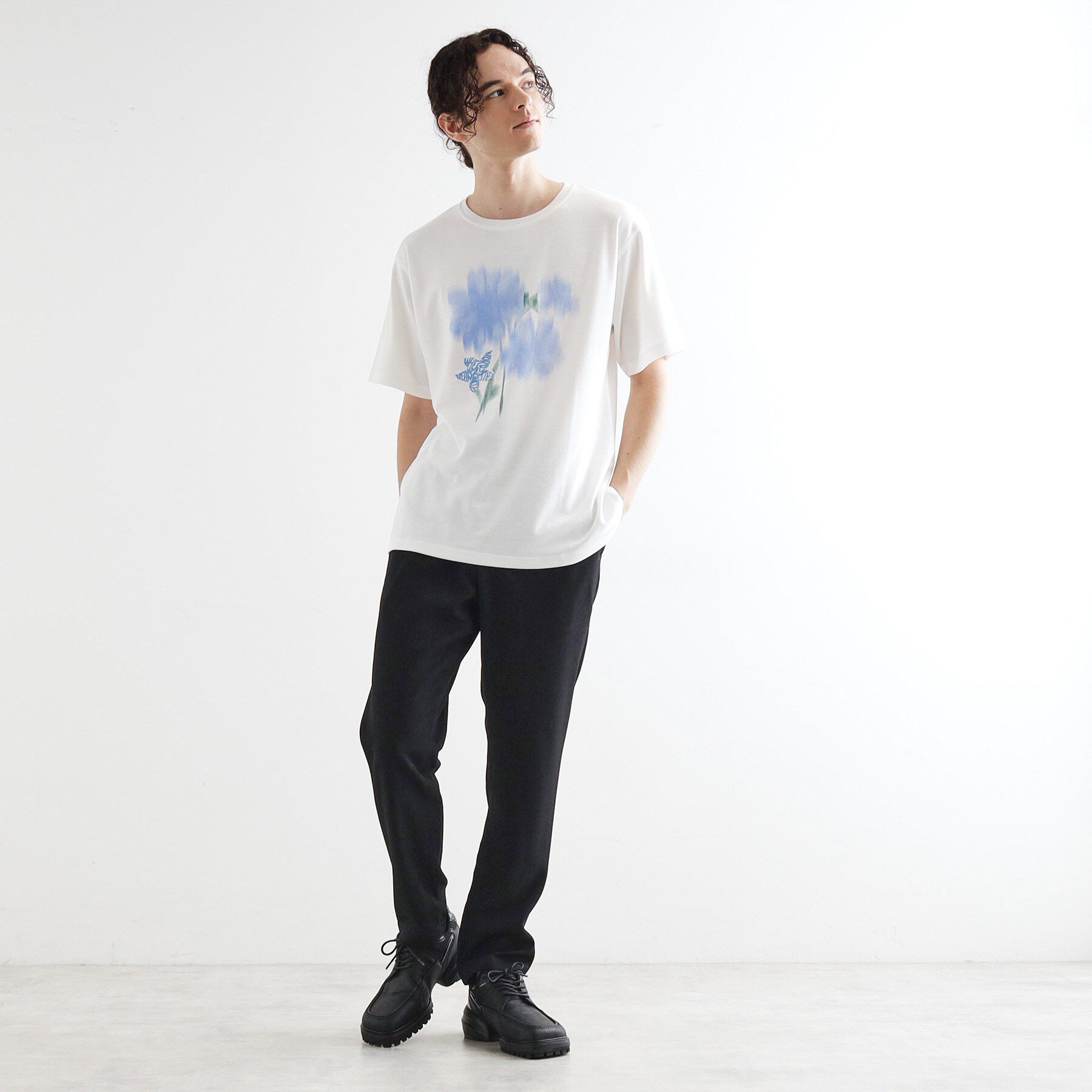tk.TAKEO KIKUCHI「ボカシフラワーTシャツ」|Tシャツ・カットソー|