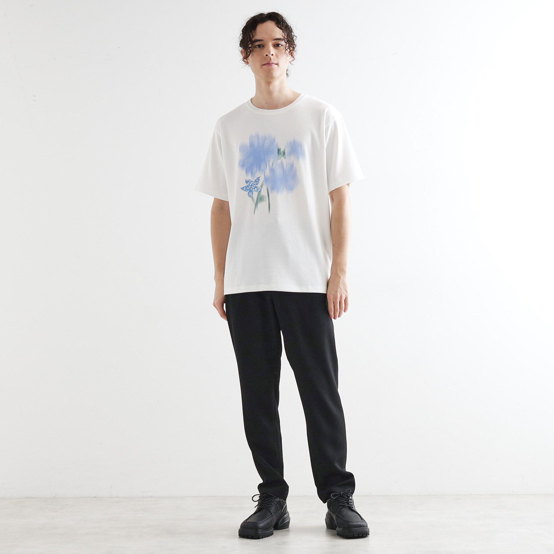 tk.TAKEO KIKUCHI「ボカシフラワーTシャツ」|Tシャツ・カットソー|