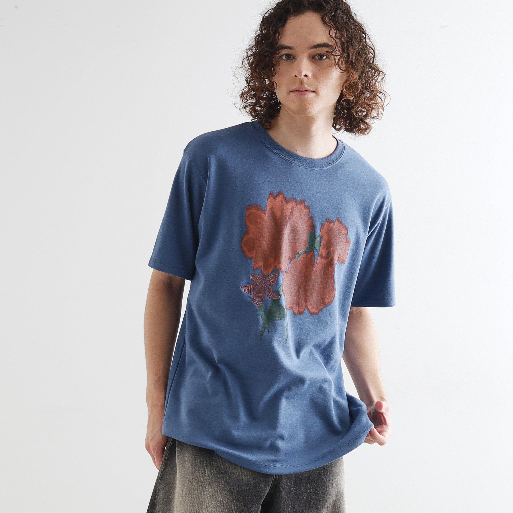 tk.TAKEO KIKUCHI「ボカシフラワーTシャツ」|Tシャツ・カットソー|