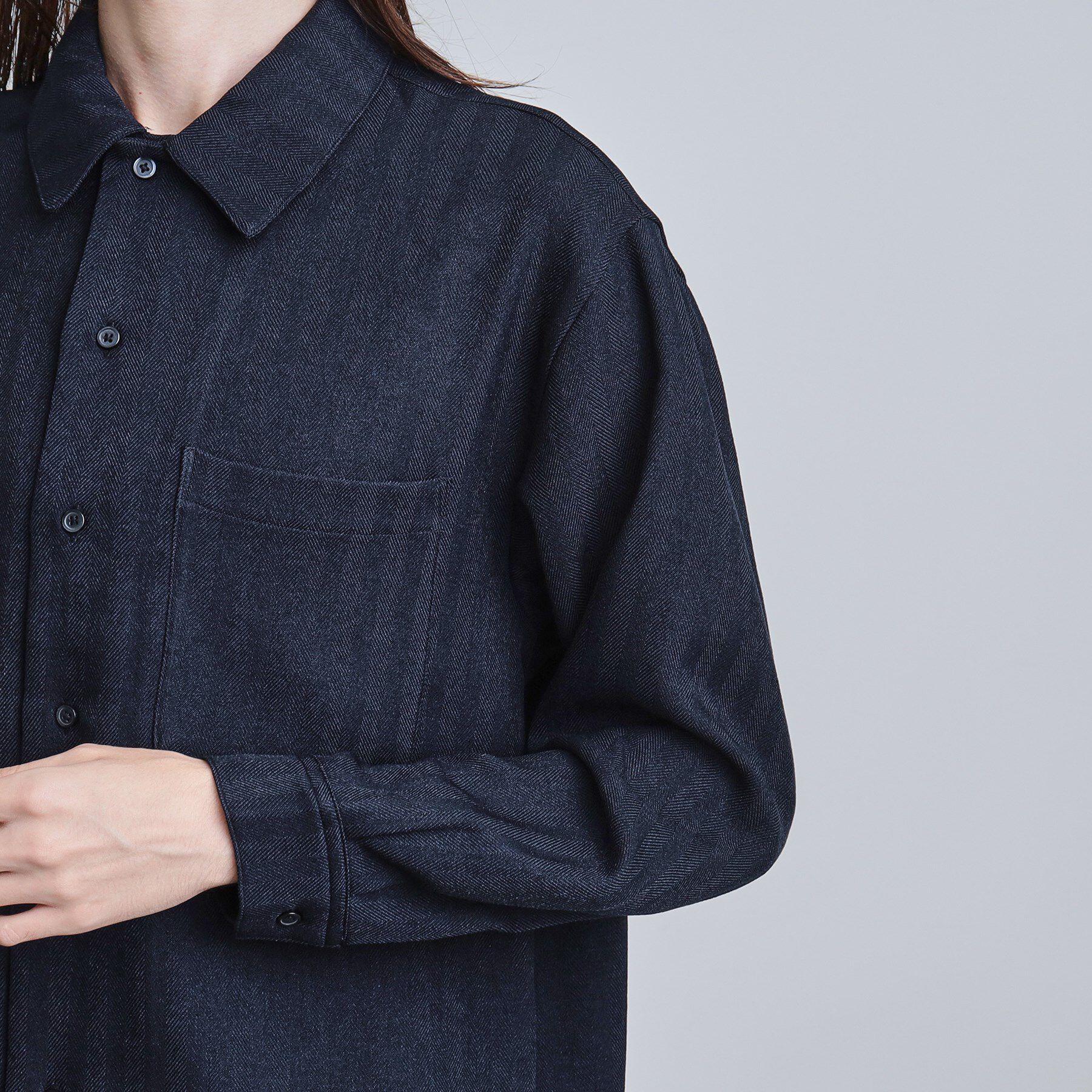 tk.TAKEO KIKUCHI「ウール調へリンボンシャツ」|シャツ・ブラウス|