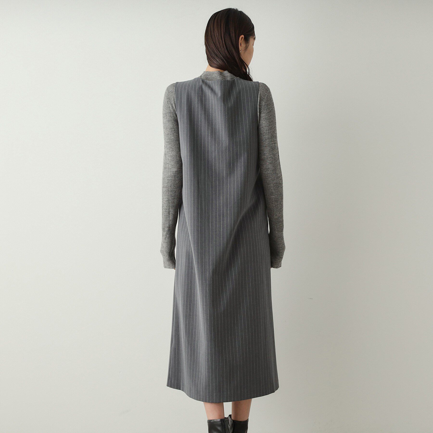 OPAQUE.CLIP「2WAY Vネックジャンパースカート【洗える】」|ワンピース|