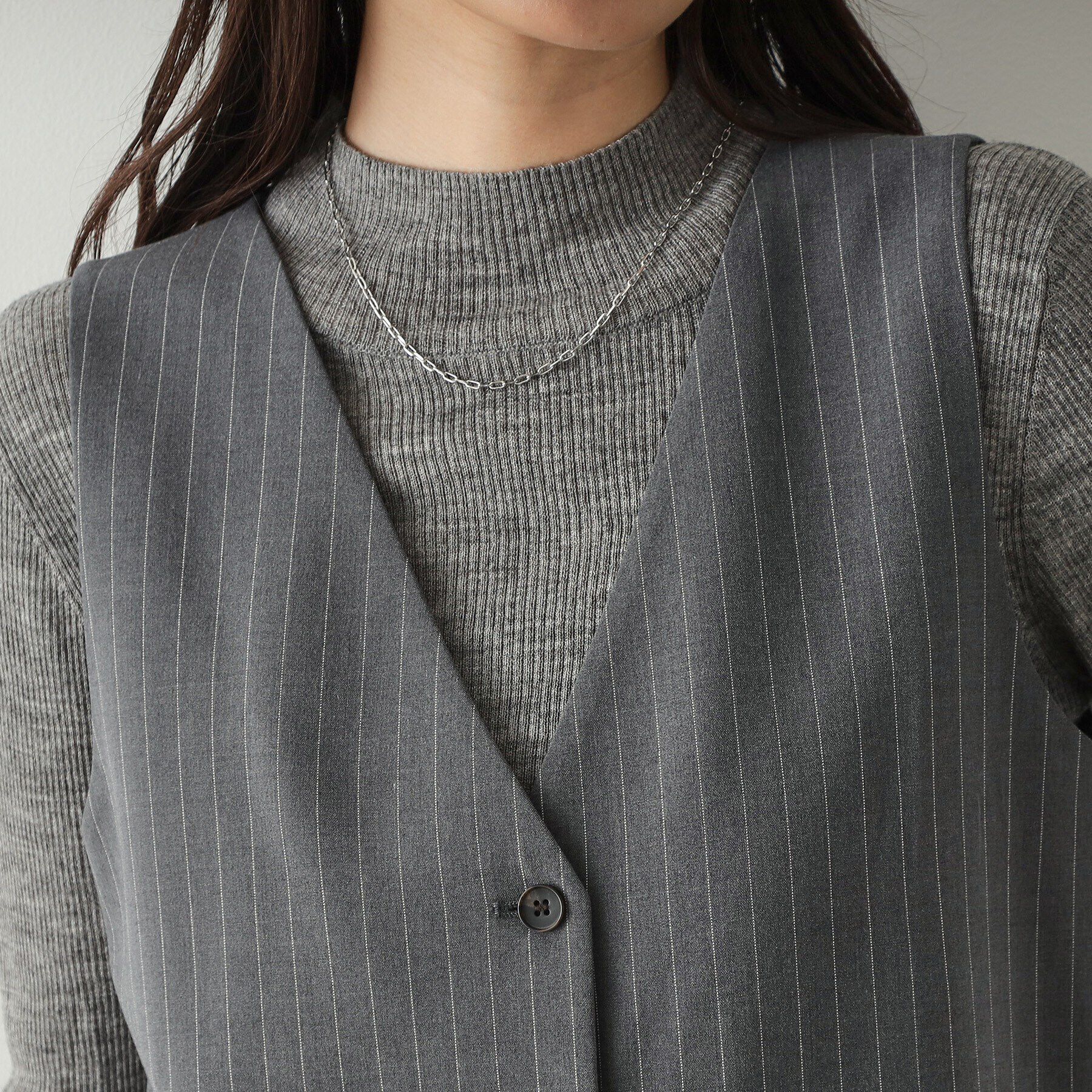 OPAQUE.CLIP「2WAY Vネックジャンパースカート【洗える】」|ワンピース|