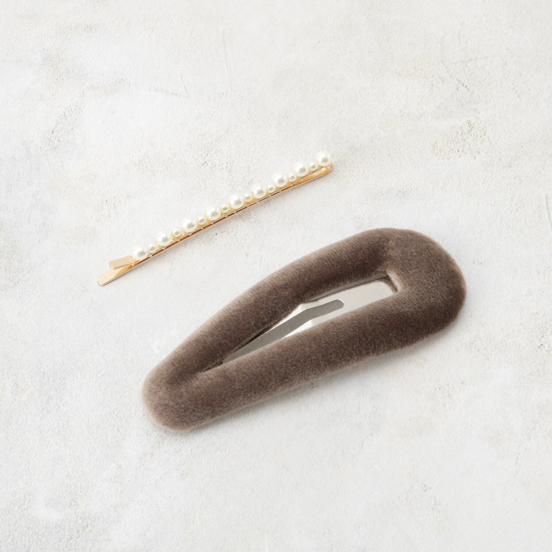 OPAQUE.CLIP「ベロアピン&times;メタルフェイクパールピンセット」|その他|ベージュ(052)