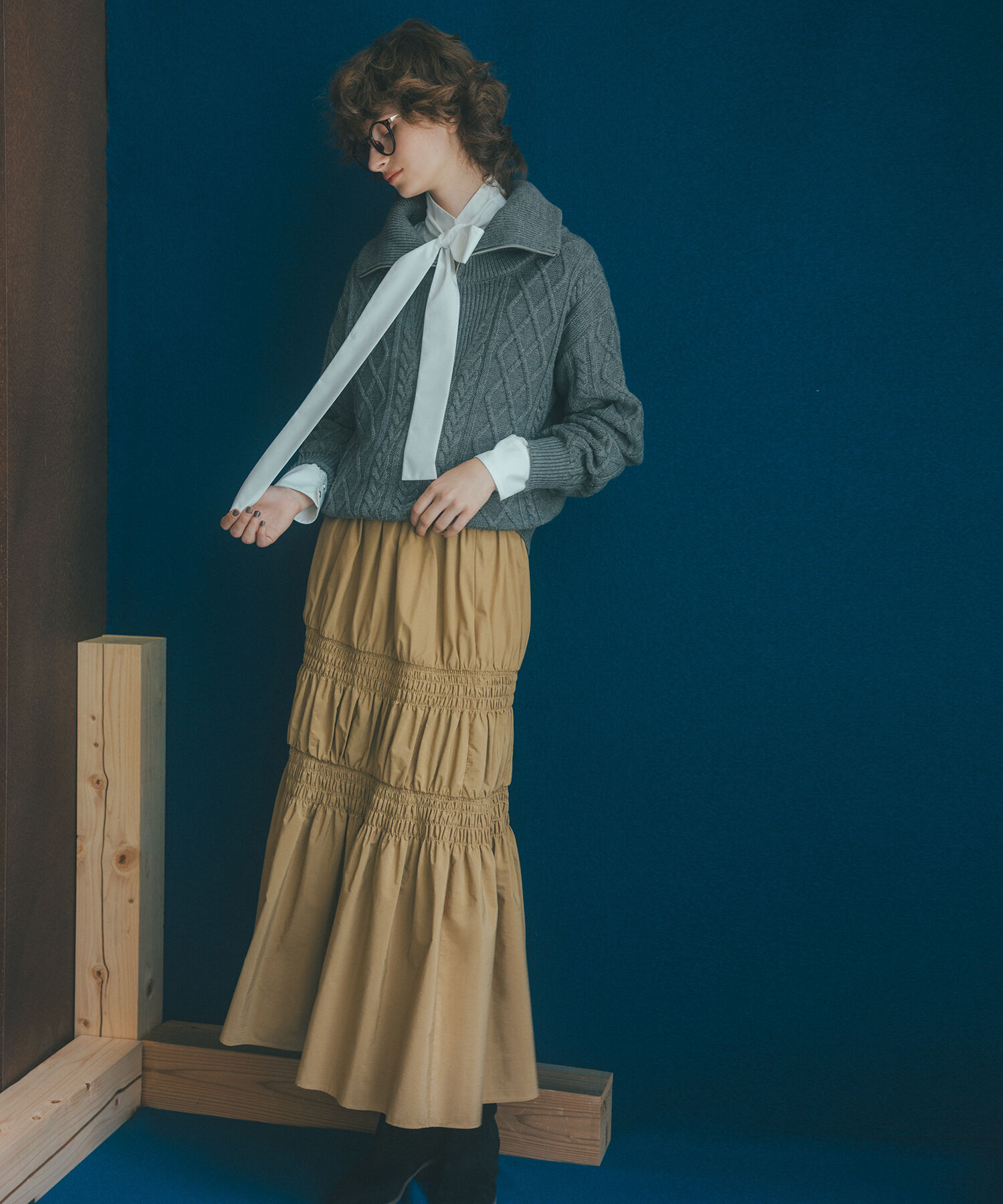  「ハーフジップケーブルニット」|ニット・セーター|