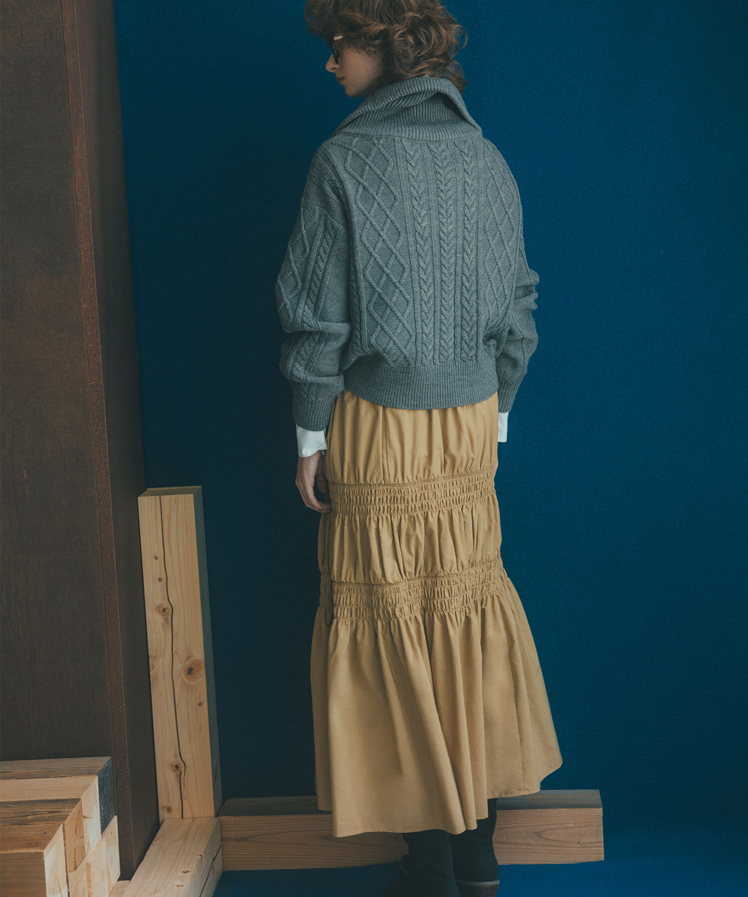  「ハーフジップケーブルニット」|ニット・セーター|