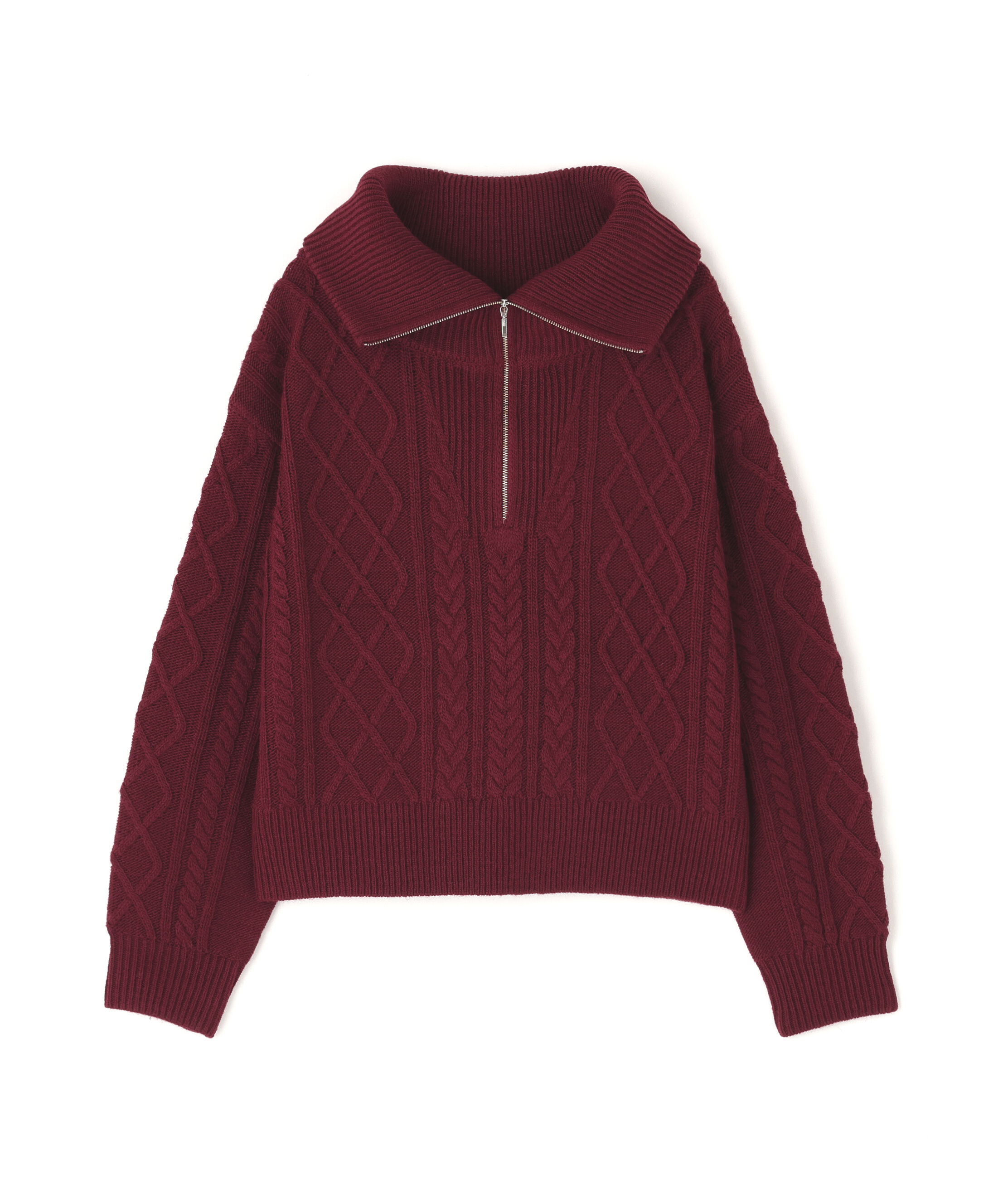  「ハーフジップケーブルニット」|ニット・セーター|