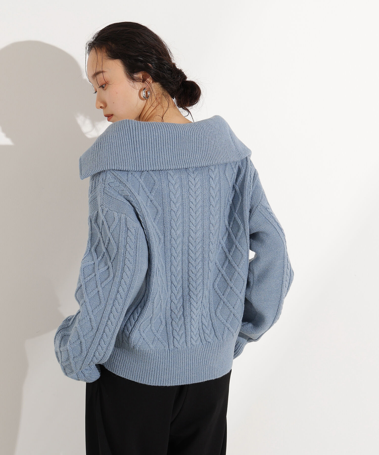  「ハーフジップケーブルニット」|ニット・セーター|