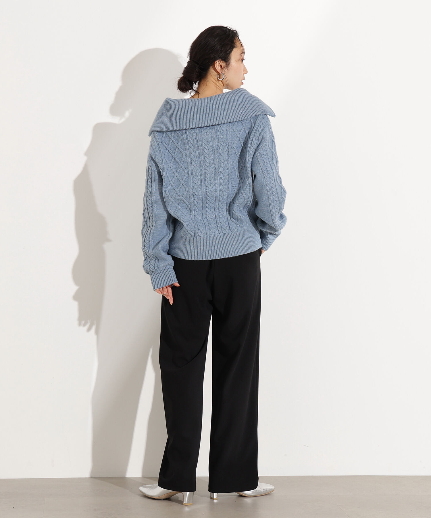  「ハーフジップケーブルニット」|ニット・セーター|