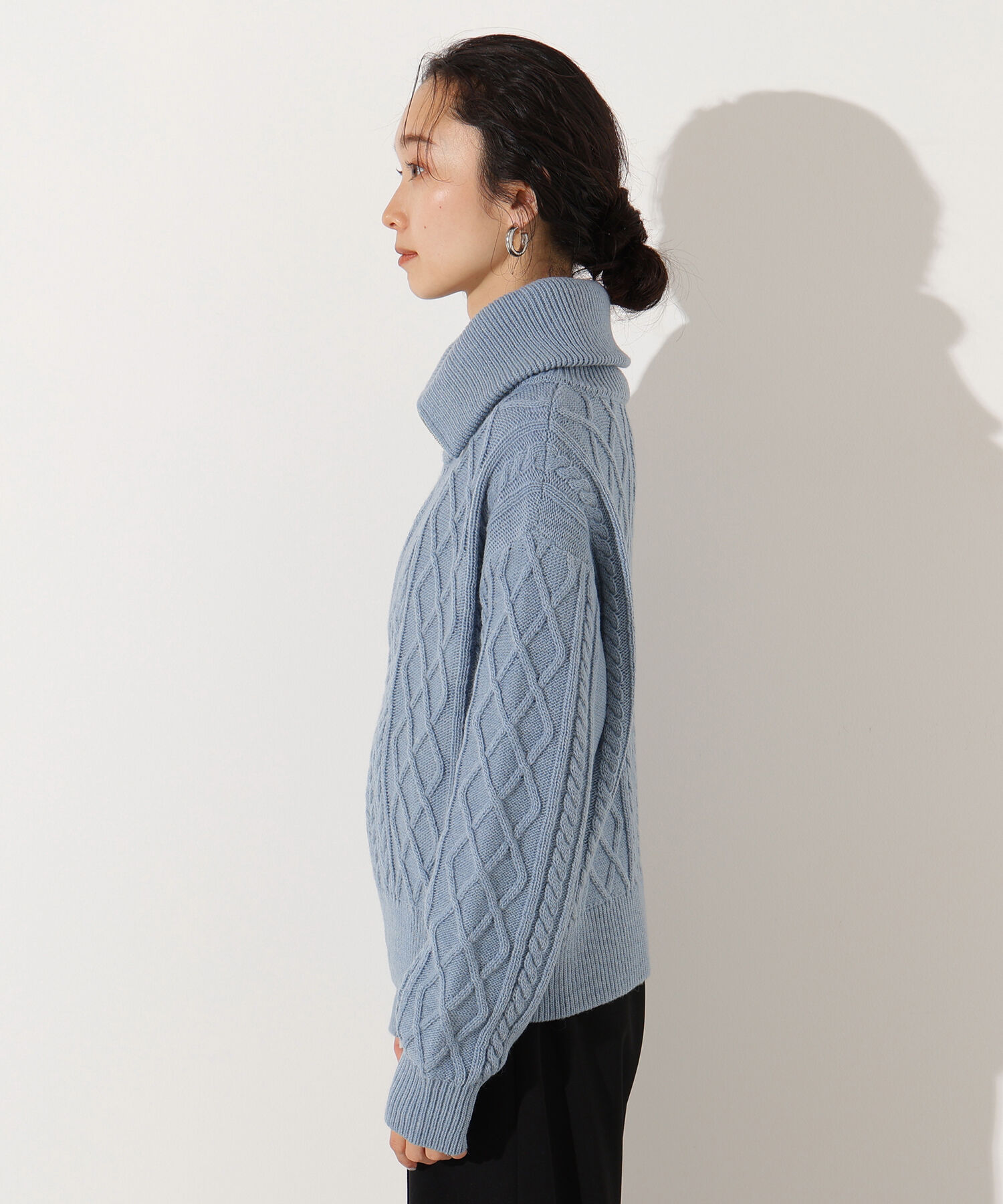  「ハーフジップケーブルニット」|ニット・セーター|