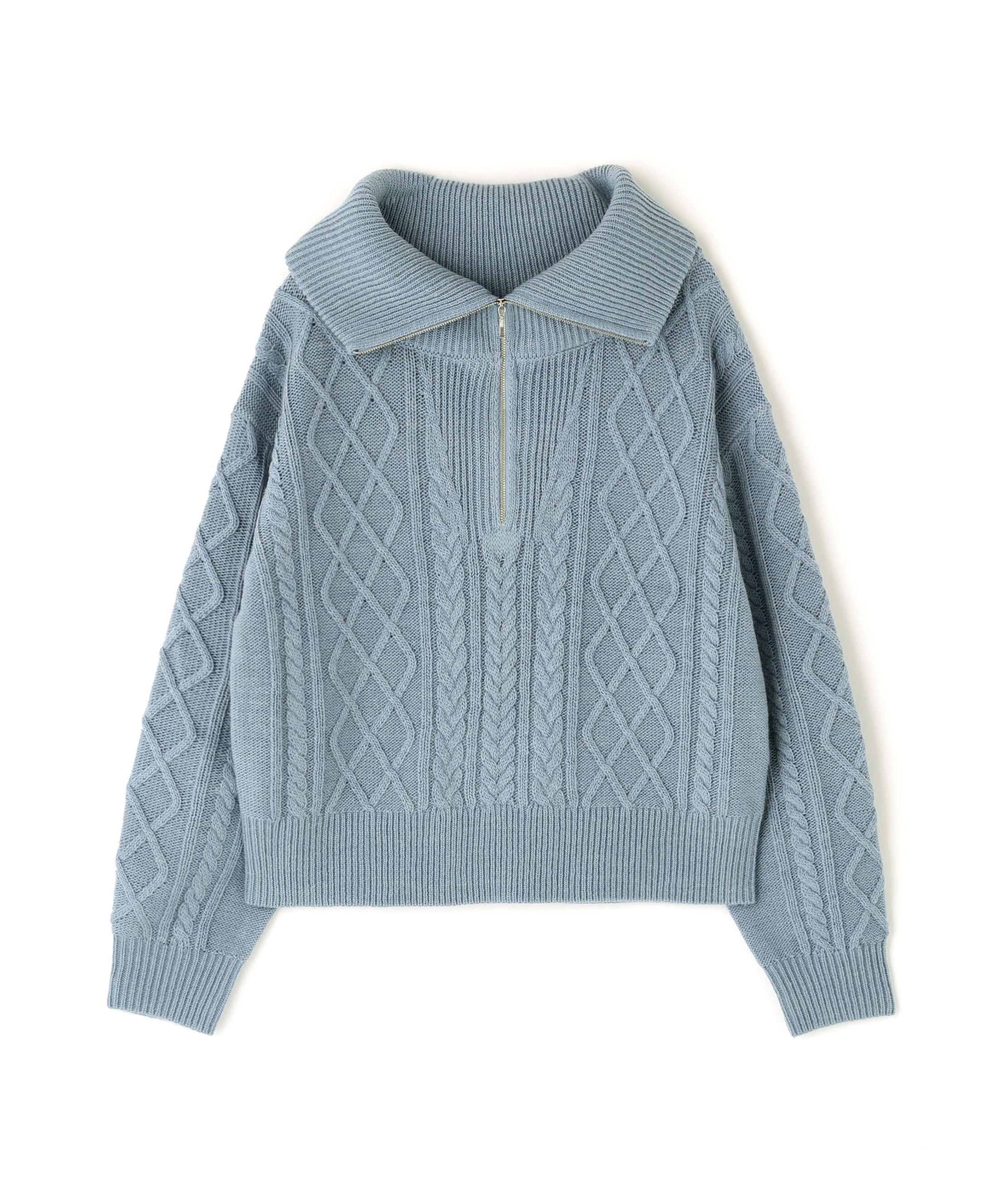  「ハーフジップケーブルニット」|ニット・セーター|