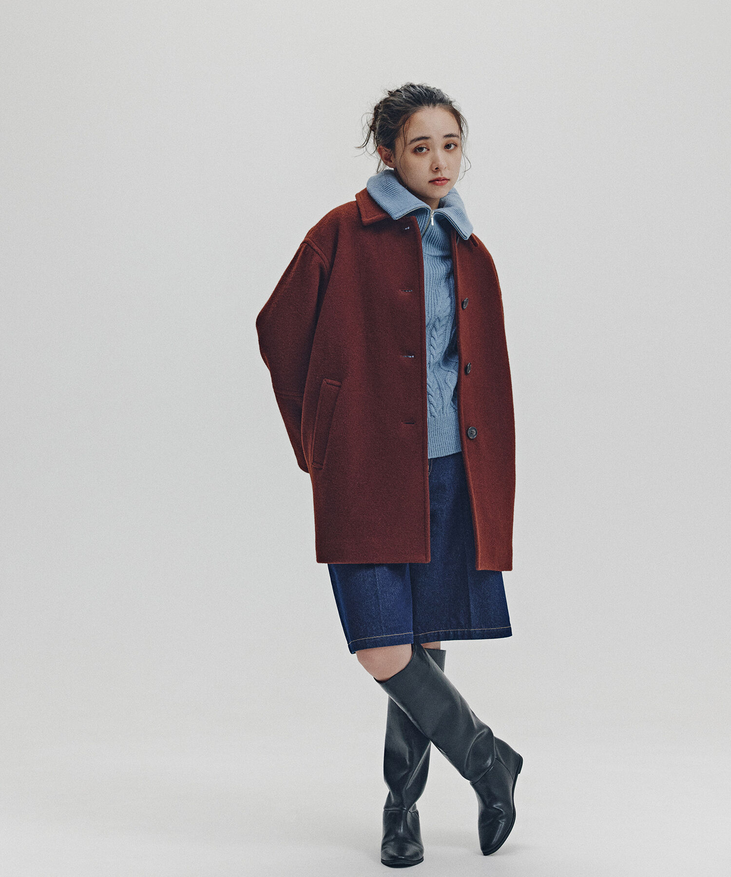  「ハーフジップケーブルニット」|ニット・セーター|