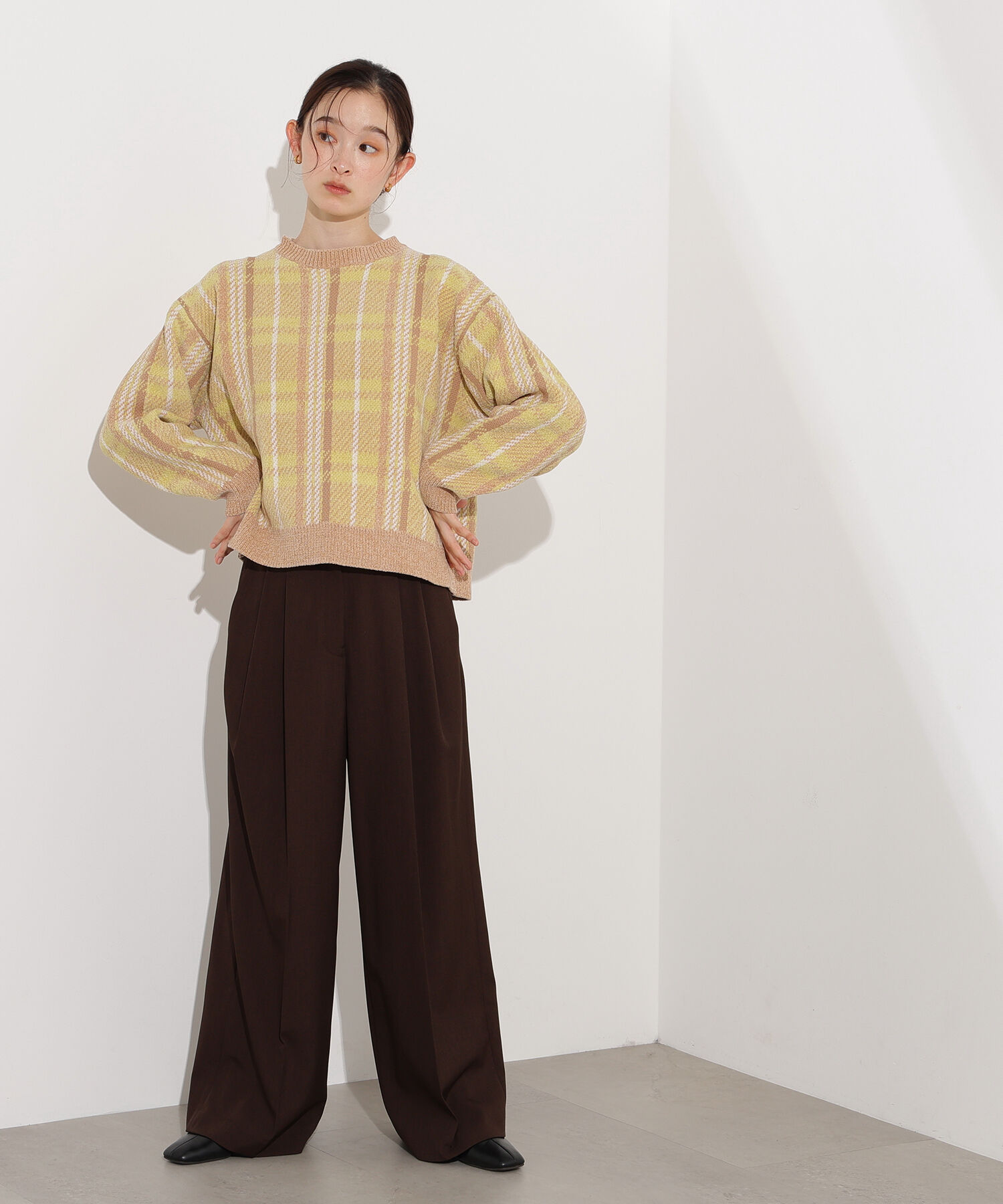  「モールチェックニット」|ニット・セーター|