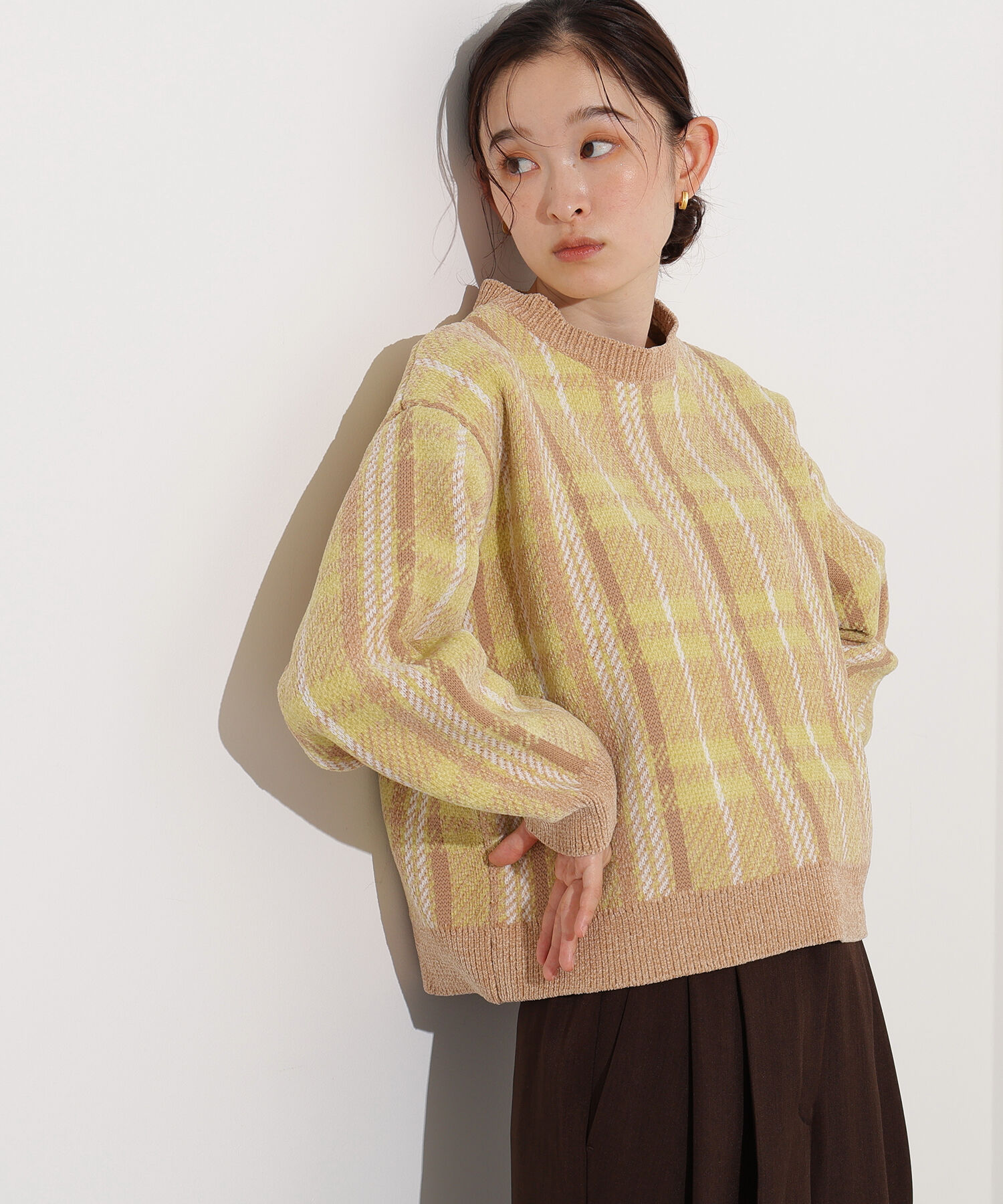  「モールチェックニット」|ニット・セーター|