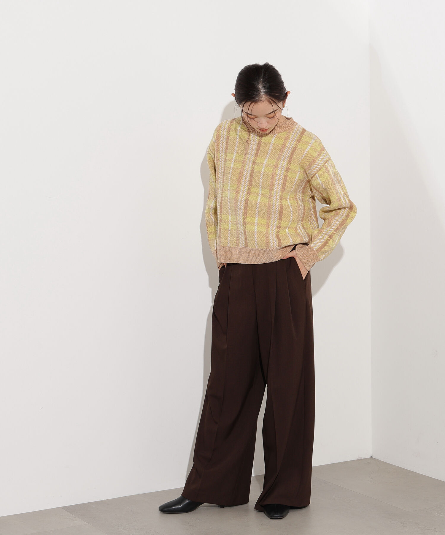  「モールチェックニット」|ニット・セーター|