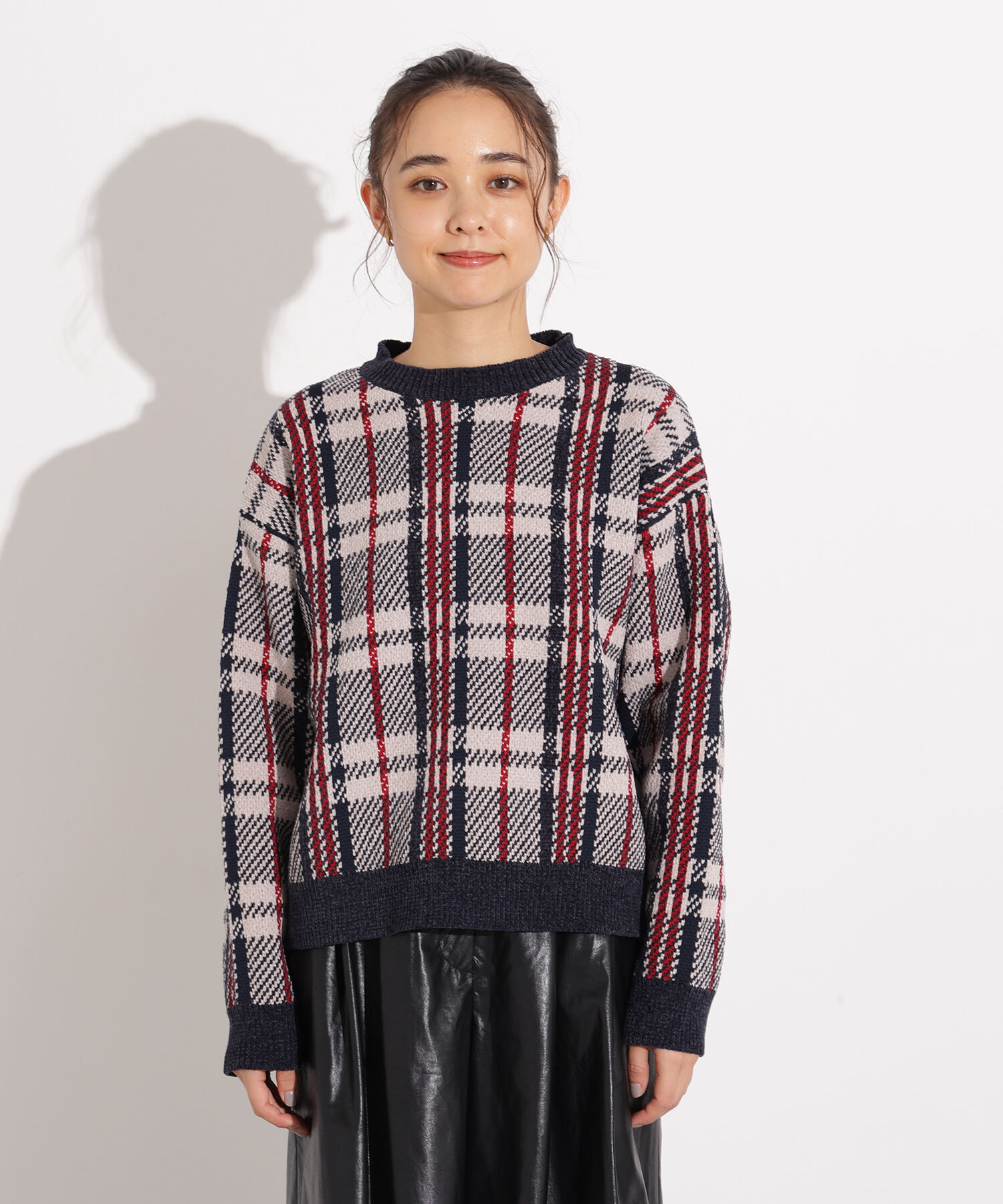  「モールチェックニット」|ニット・セーター|
