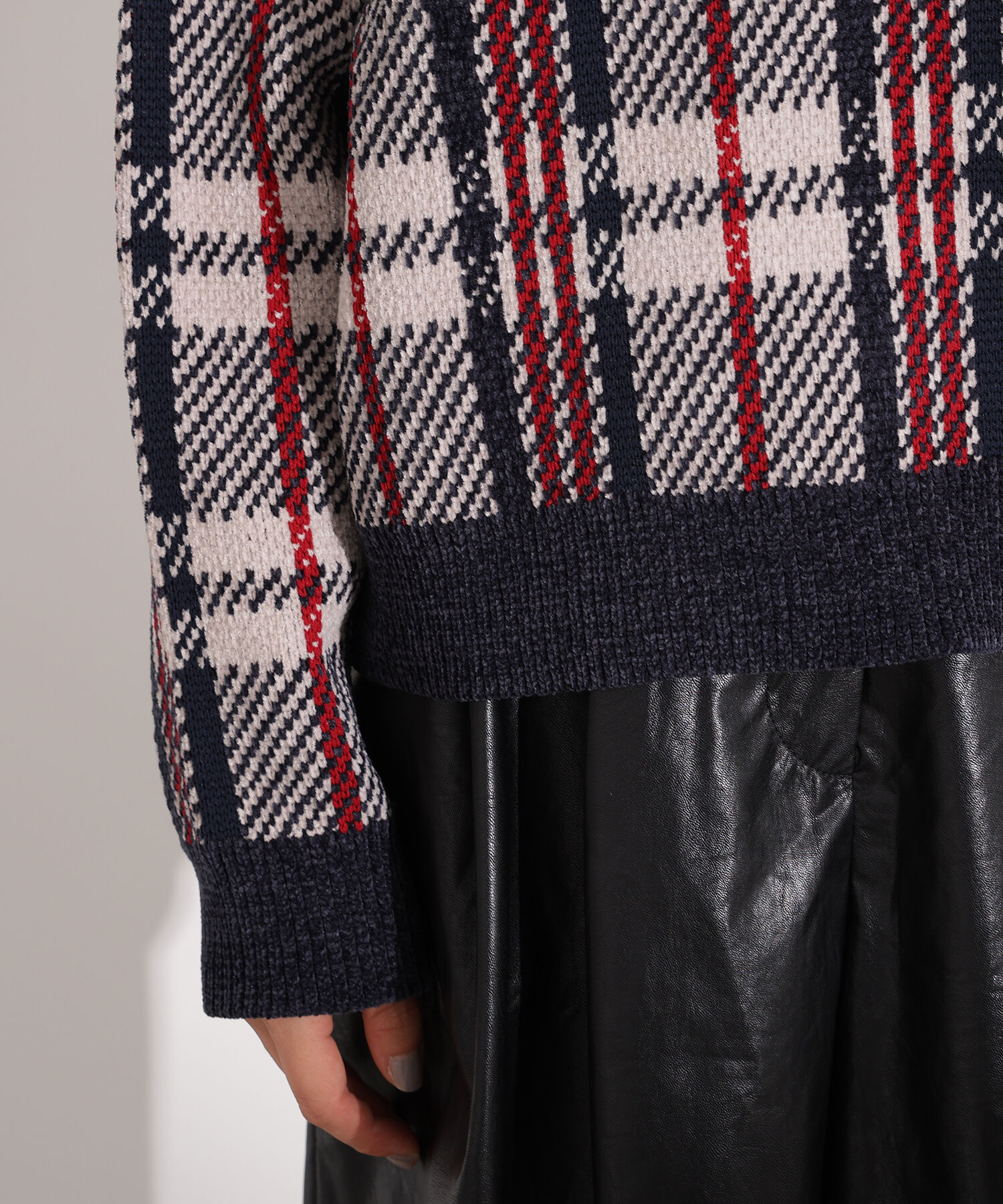  「モールチェックニット」|ニット・セーター|