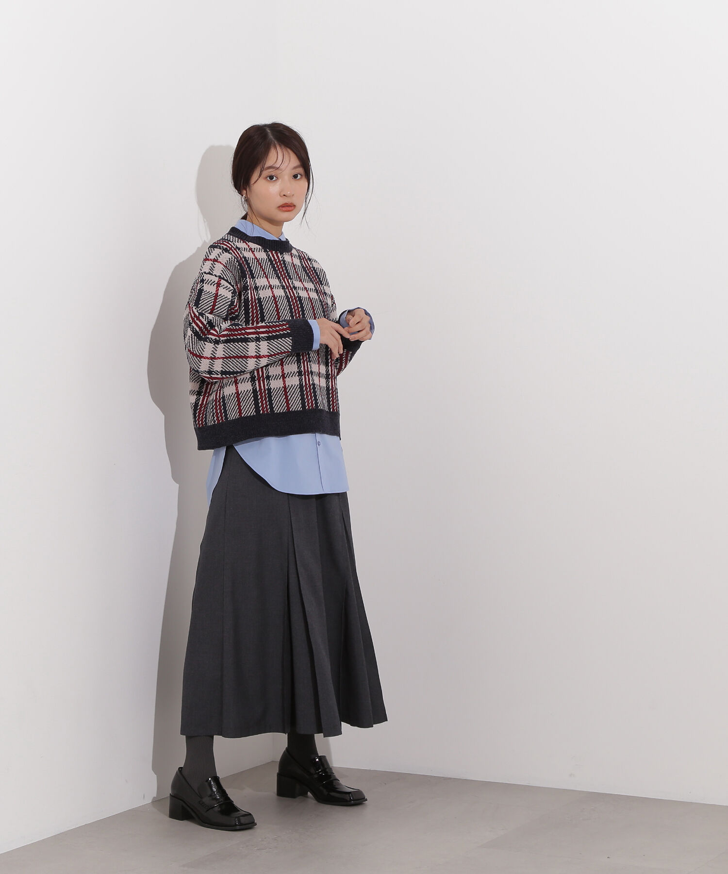  「モールチェックニット」|ニット・セーター|