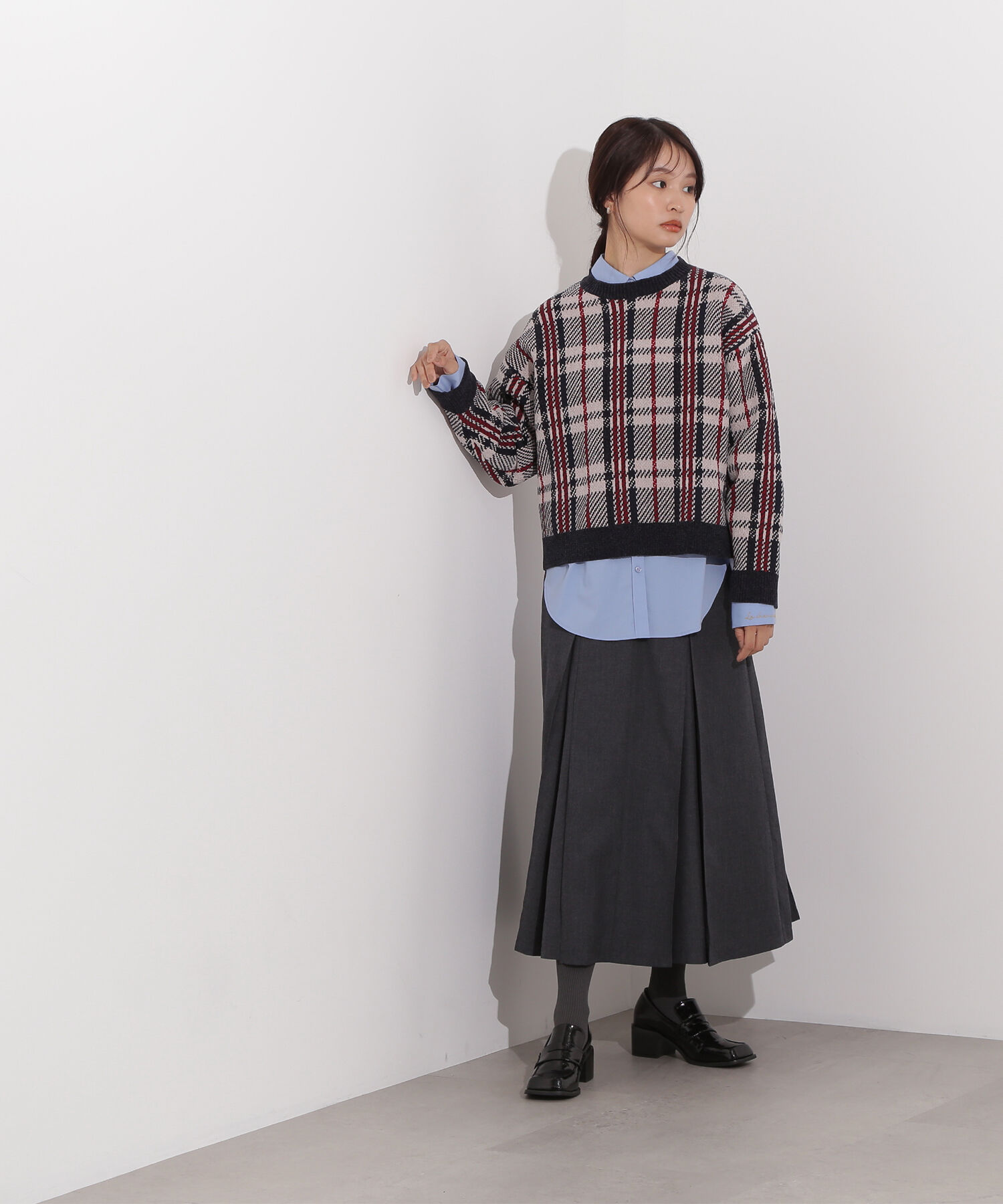  「モールチェックニット」|ニット・セーター|