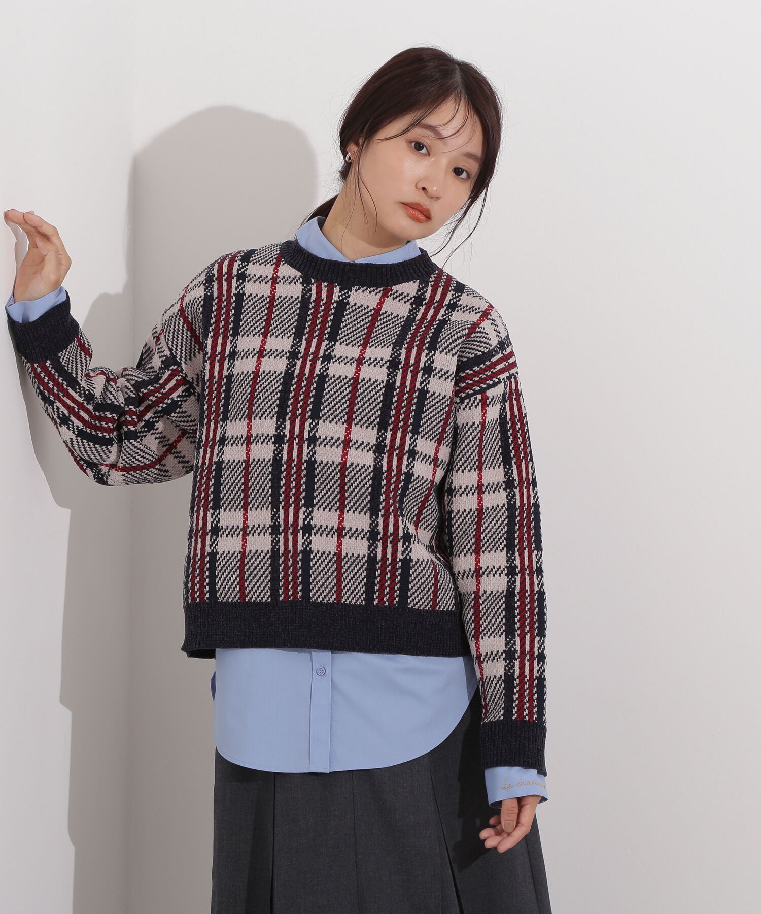  「モールチェックニット」|ニット・セーター|