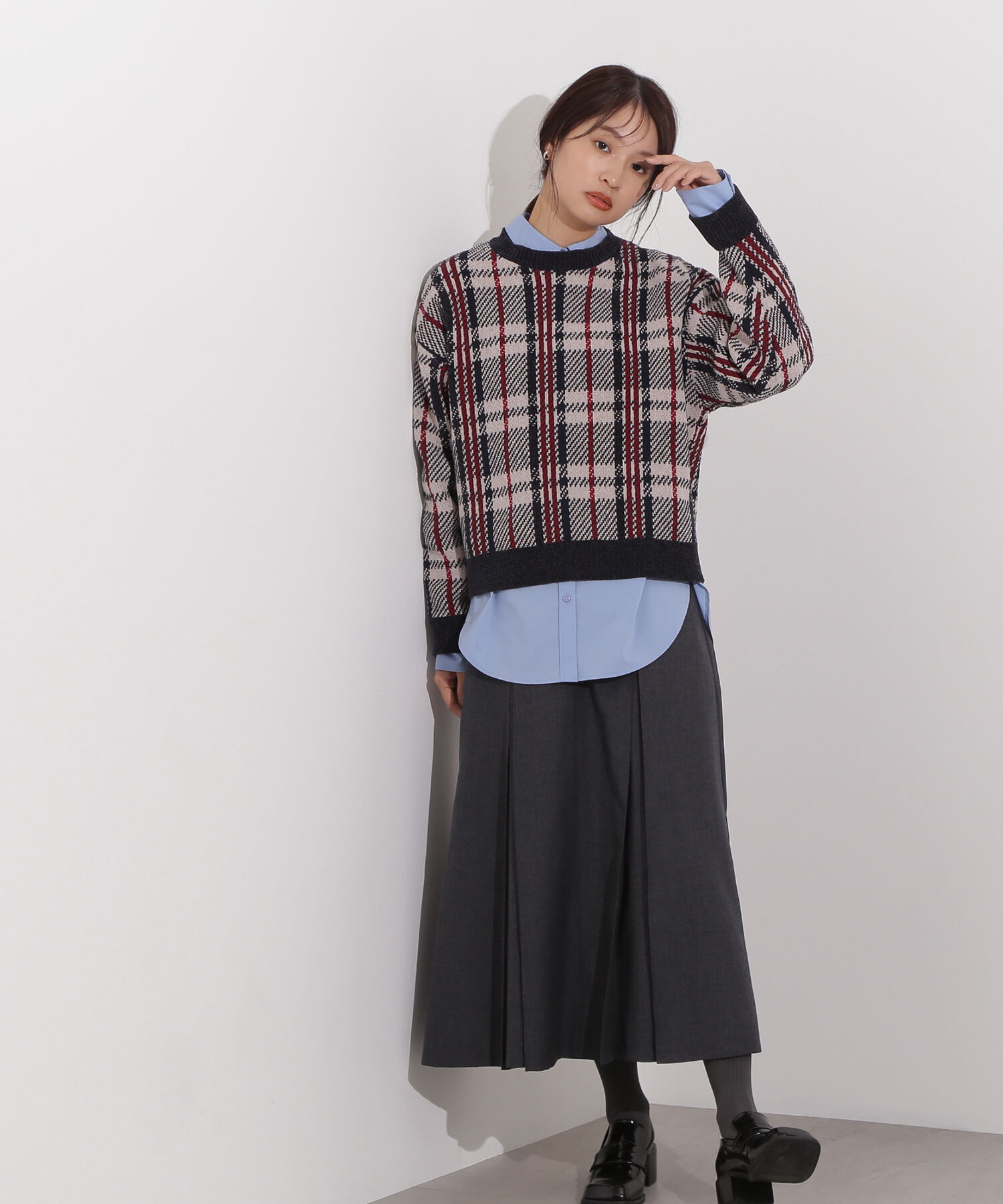  「モールチェックニット」|ニット・セーター|