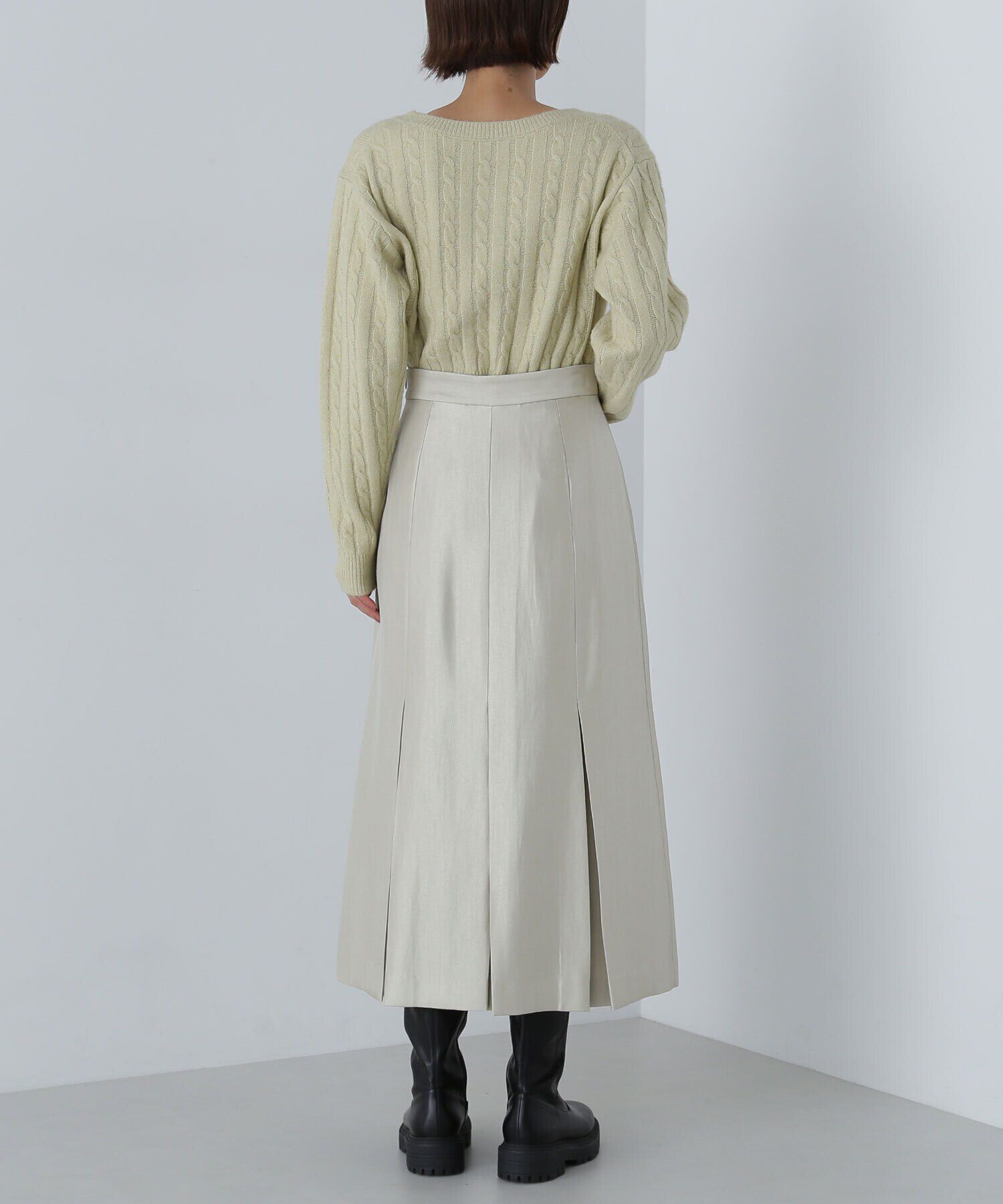  「＜グロッシーツイルシリーズ＞ボックスタックフレアスカート」|スカート|