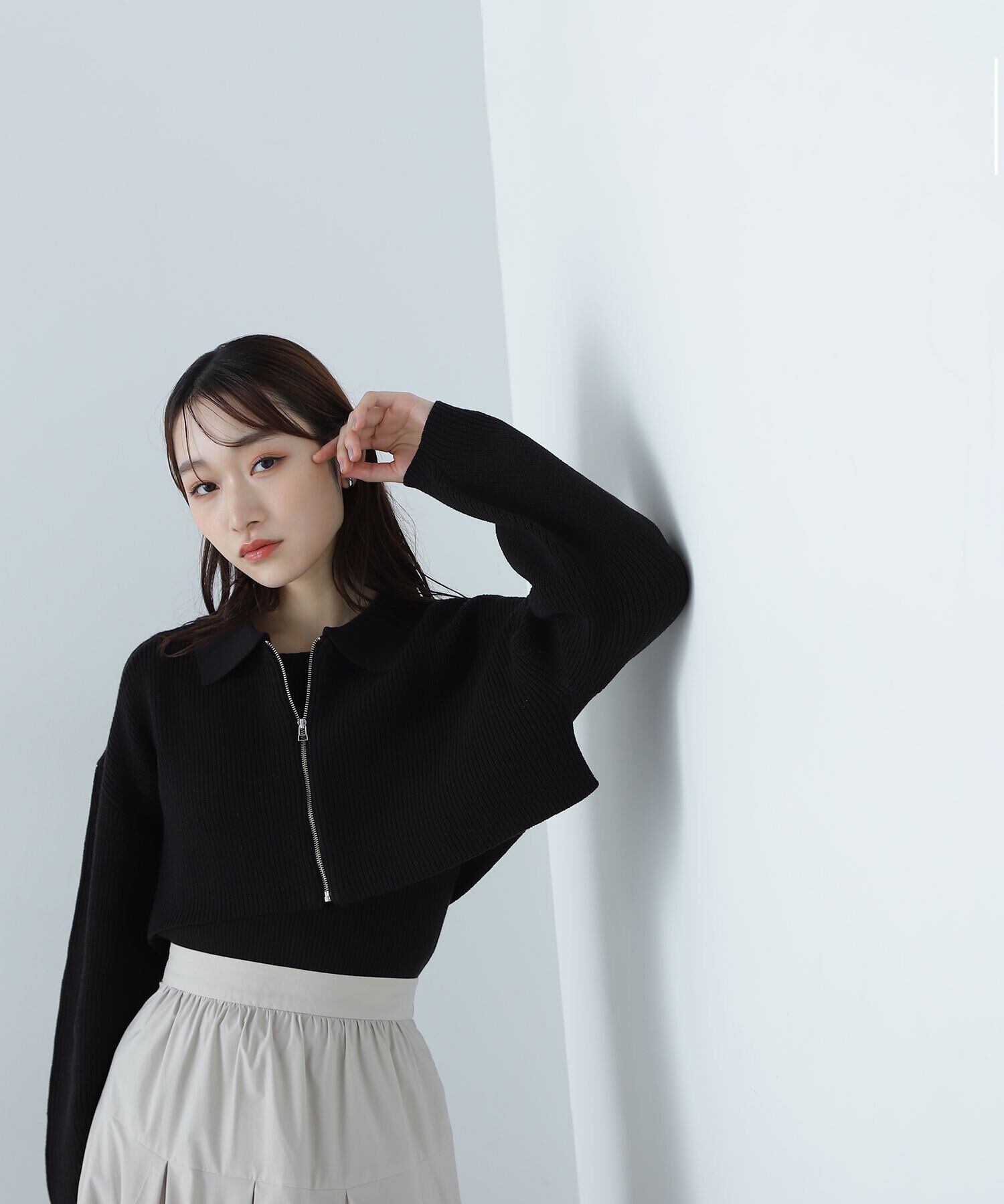  「ポロジップカーデセット」|ニット・セーター|